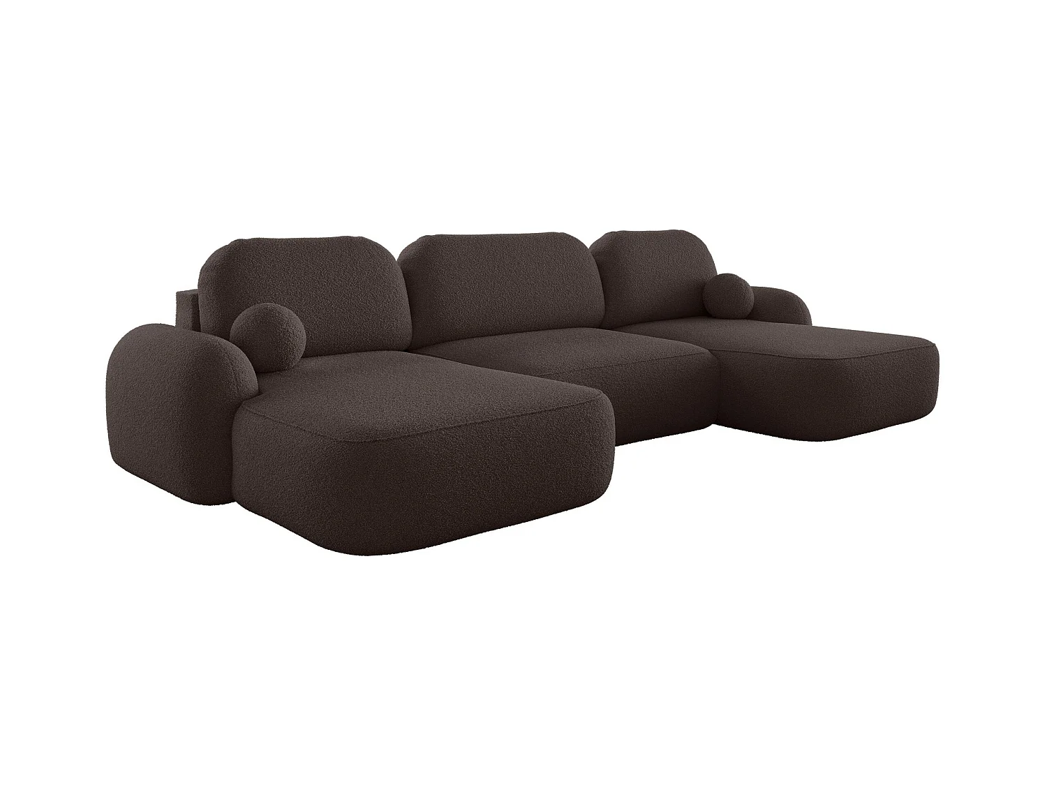 BEDANTE WOHNLANDSCHAFT MOLLY U TERRA FROTTE 29 brązowy z funkcją spania Sofa w kształcie litery U z miejscem do przechowywania do spania