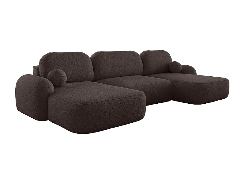 BEDANTE WOHNLANDSCHAFT MOLLY U TERRA FROTTE 29 Braun mit Schlaffunktion U-Form Sofa mit Stauraum Bettkasten Wohnzimmersofa Couch Sofa Bettsofa Bettkasten Bettcouch