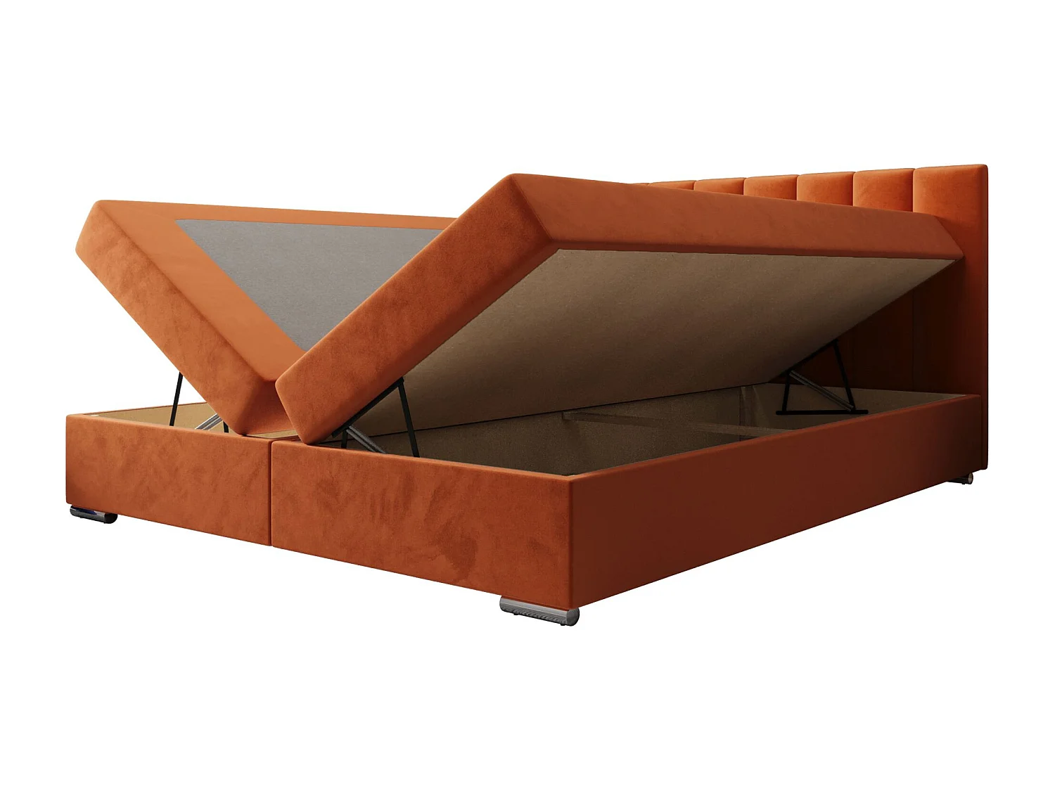 BEDANTE lit à sommier tapissier ZAKO 2 160x200 Itaka 1 Braun lit litkasten