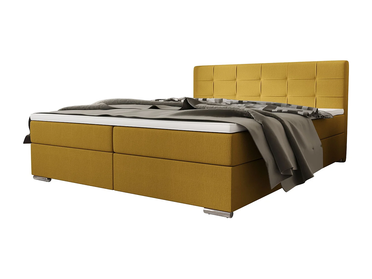 BEDANTE Boxspringbett ZAKO 1 180x200 Cosmic 120 Gelb Bett Bettkasten Ehebett Hotelbett Topper Matratze Schlafzimmer Stauraum