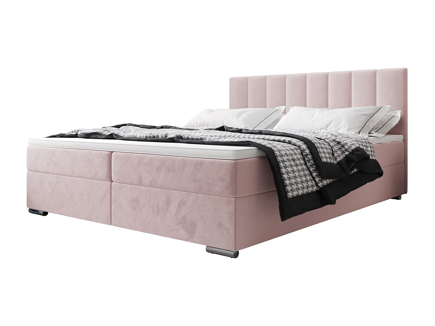 BEDANTE Boxspringbett ZAKO 2 140x200 Itaka 58 Rosa Bett Bettkasten Ehebett Hotelbett Topper Matratze Schlafzimmer Stauraum
