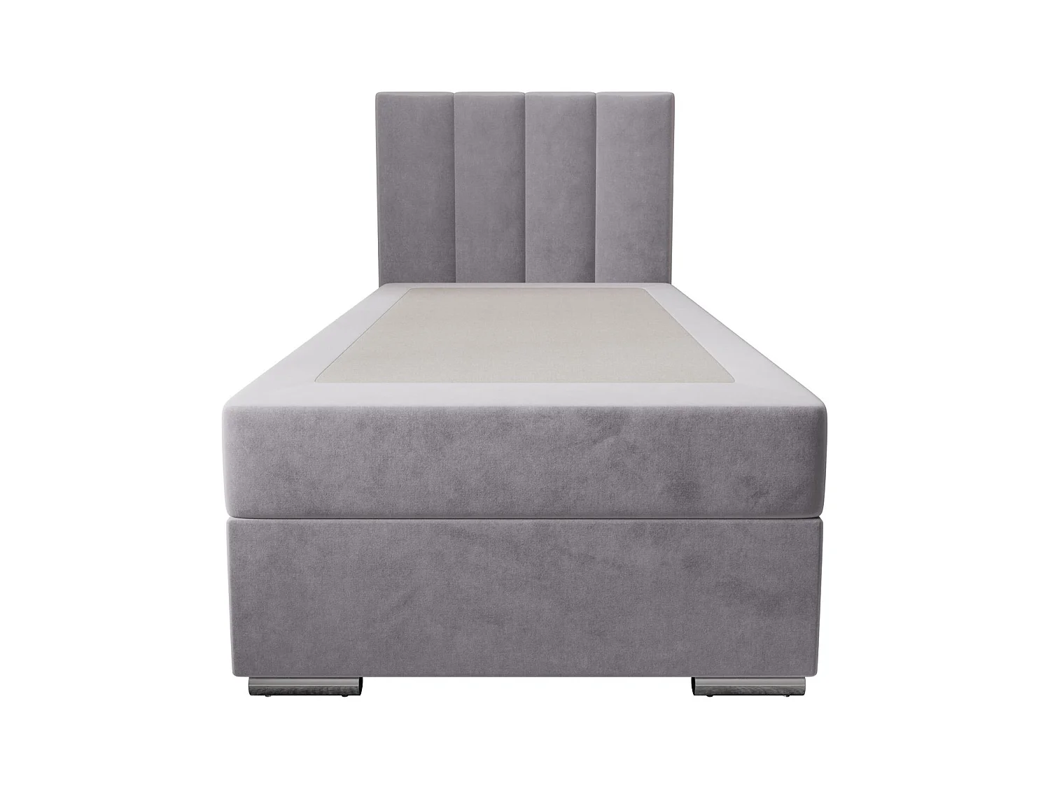 BEDANTE Lit boxspring ZAKO 2 80x200 Itaka 50 Gris clair Lit Ouverture à droite Lit Litkasten