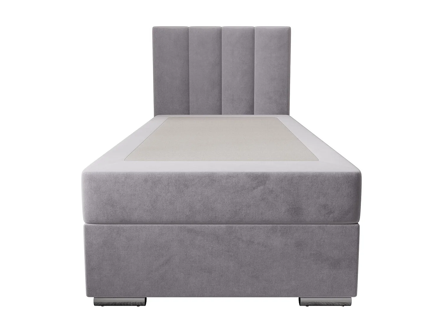 BEDANTE Lit boxspring ZAKO 2 80x200 Itaka 50 Gris clair Lit Ouverture à droite Lit Litkasten