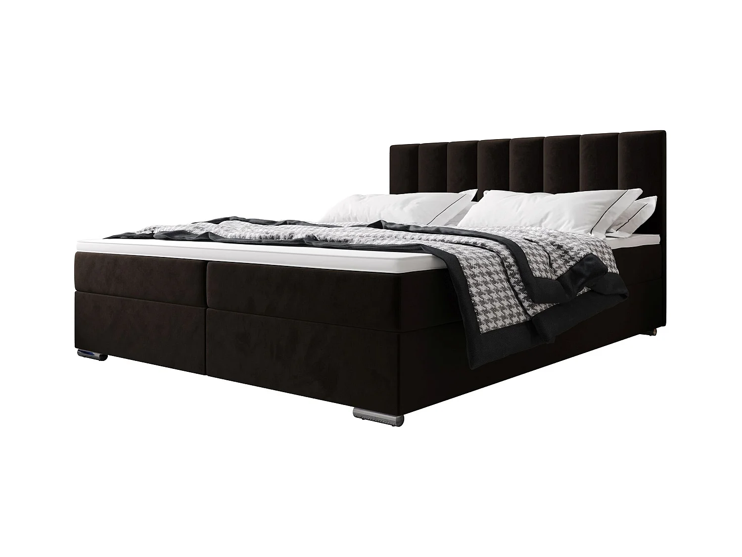 BEDANTE Boxspringbett ZILANO2 160x200 Itaka 41 Dunkelbraun lit litkasten lit double lit d'hôtel surmatelas matelas chambre à coucher espace de rangement