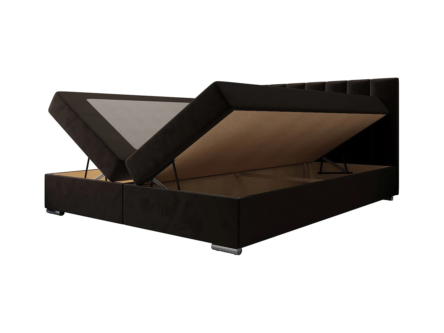 BEDANTE Boxspringbett ZILANO2 160x200 Itaka 41 Dunkelbraun lit litkasten lit double lit d'hôtel surmatelas matelas chambre à coucher espace de rangement