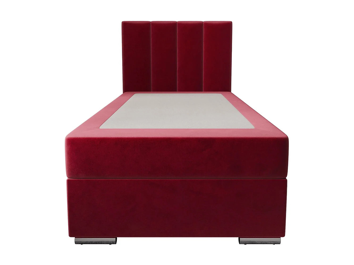 BEDANTE Boxspringbett ZAKO 2 90x200 Itaka 34 Rot Bett Rechts Öffnung Bett Bettkasten Einzellbett Hotelbett Topper Matratze Schlafzimmer Stauraum