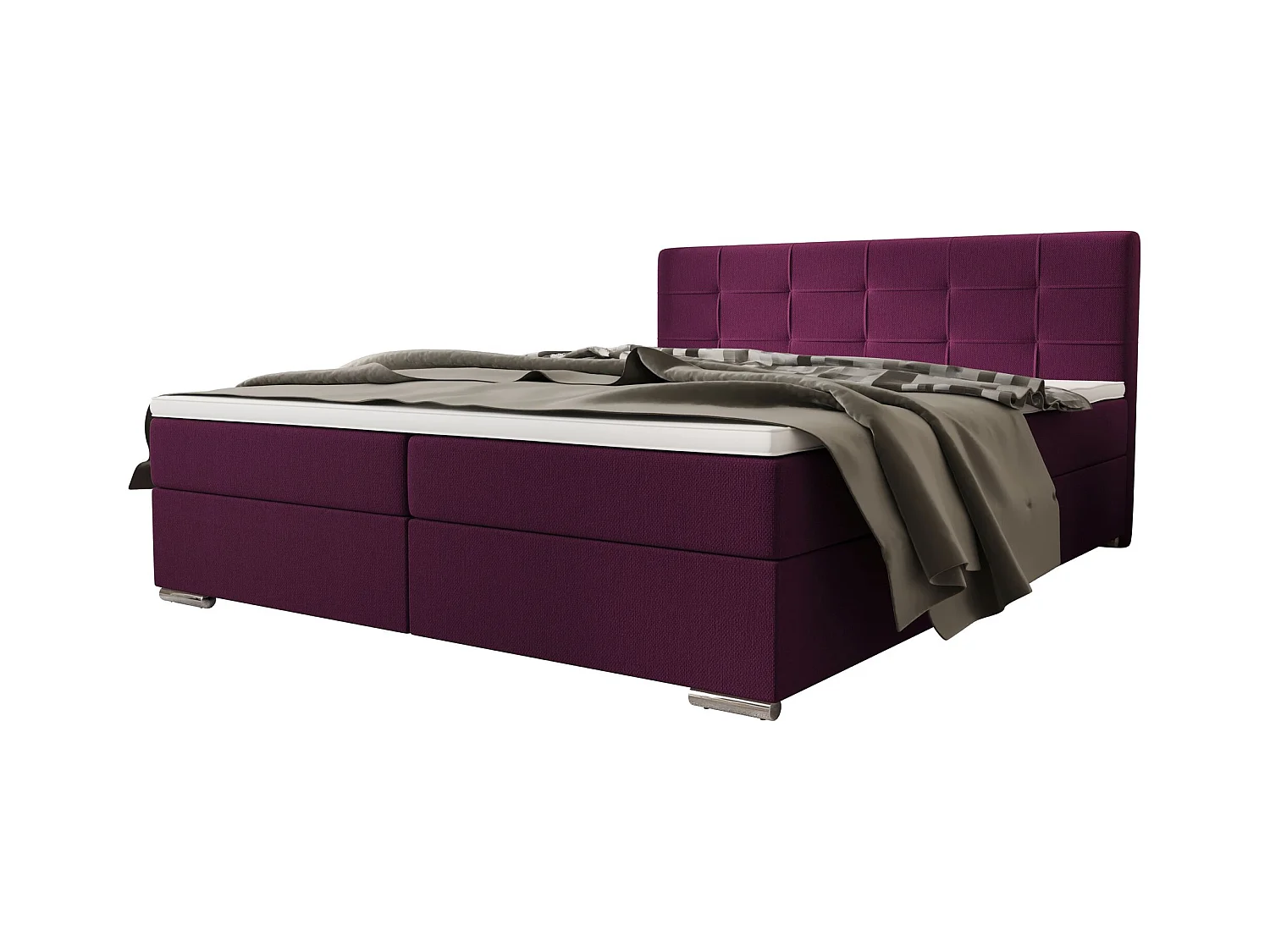 BEDANTE lit à sommier tapissier ZAKO 1 160x200 Cosmic 110 Violet Lit Litkasten