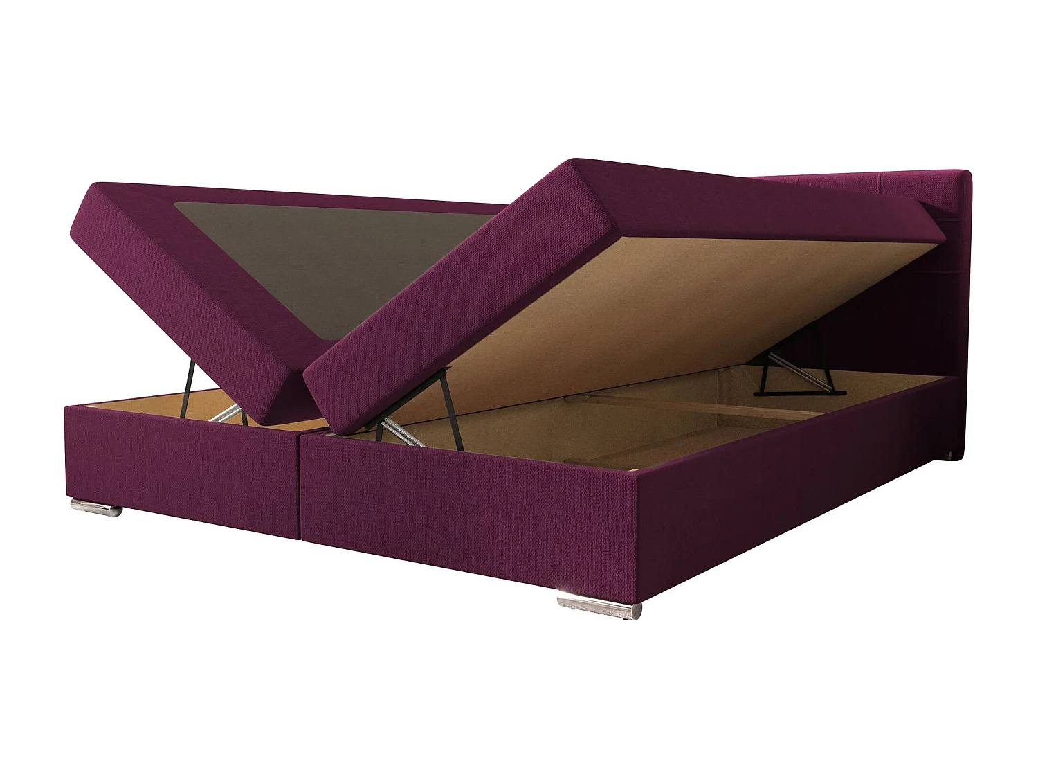 BEDANTE Boxspringbett ZAKO 1 160x200 Cosmic 110 Violett Bett Bettkasten Ehebett Hotelbett Topper Matratze Schlafzimmer Stauraum