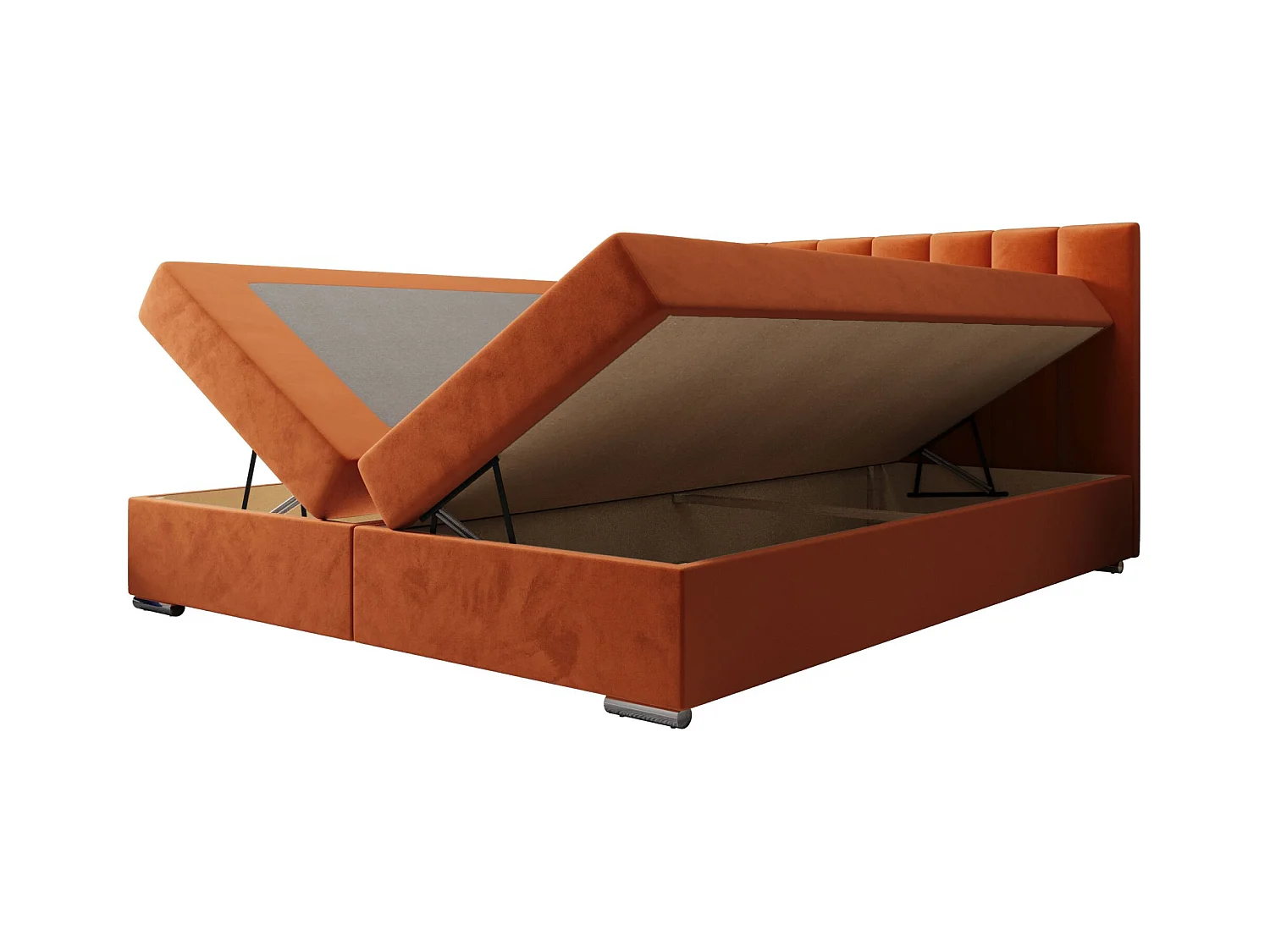 BEDANTE lit à sommier tapissier ZAKO 2 180x200 Itaka 1 Braun lit litkasten