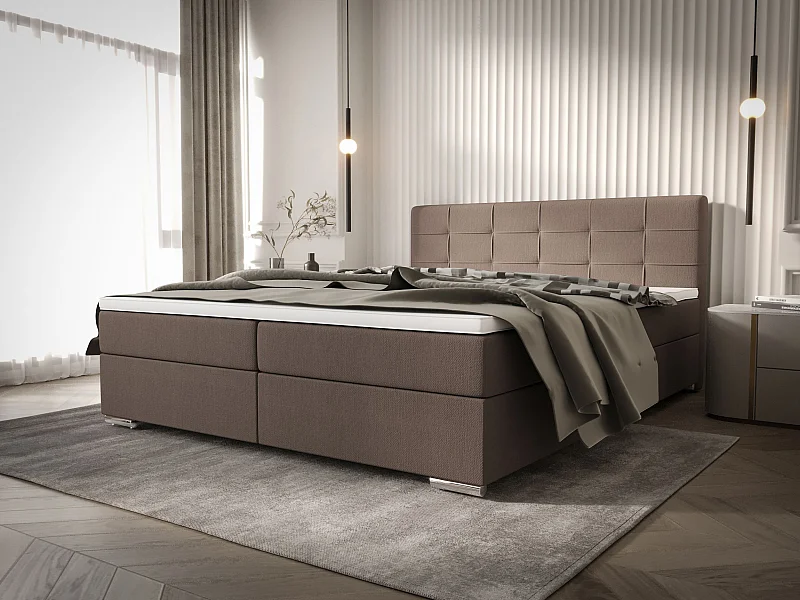 BEDANTE Boxspringbett ZAKO 1 160x200 Cosmic 808 Braun Bett Bettkasten Ehebett Hotelbett Topper Matratze Schlafzimmer Stauraum