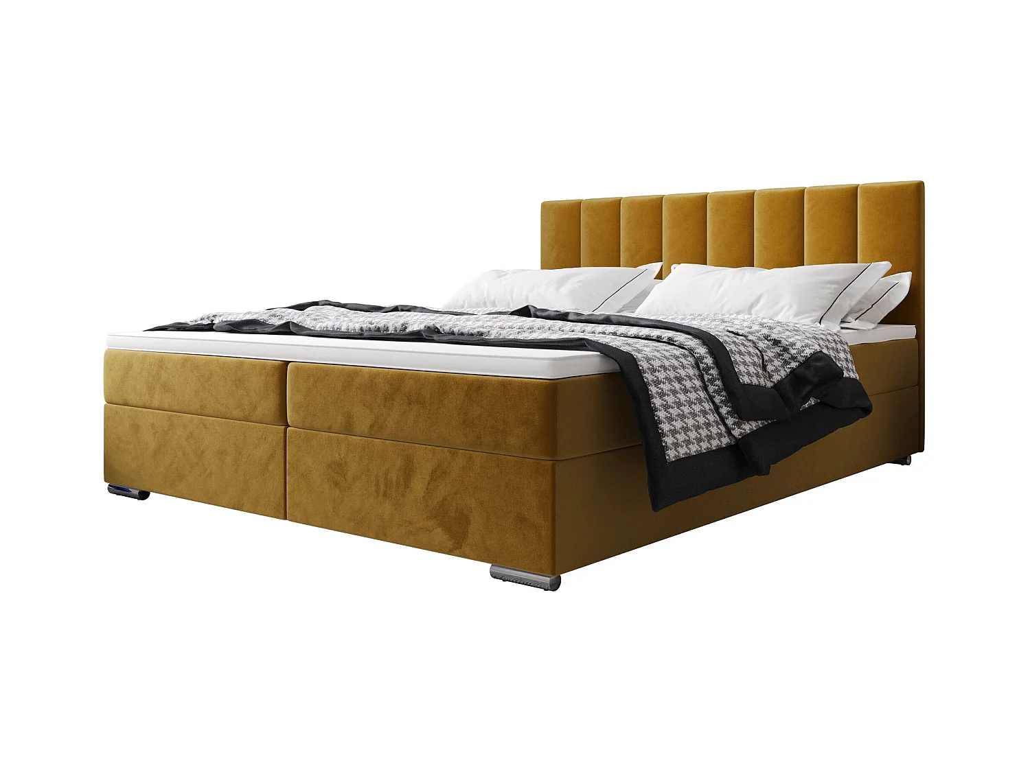 BEDANTE lit à sommier tapissier ZAKO 2 140x200 Itaka 33 Orange lit litkasten