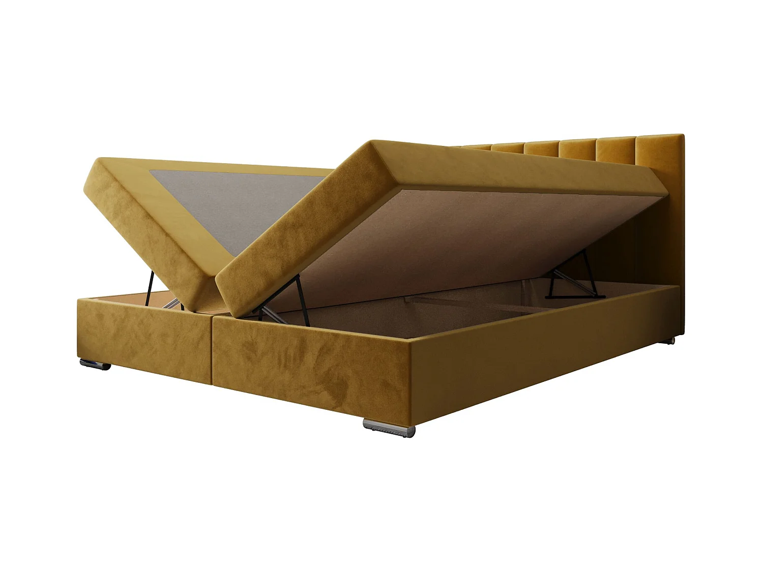 BEDANTE lit à sommier tapissier ZAKO 2 140x200 Itaka 33 Orange lit litkasten