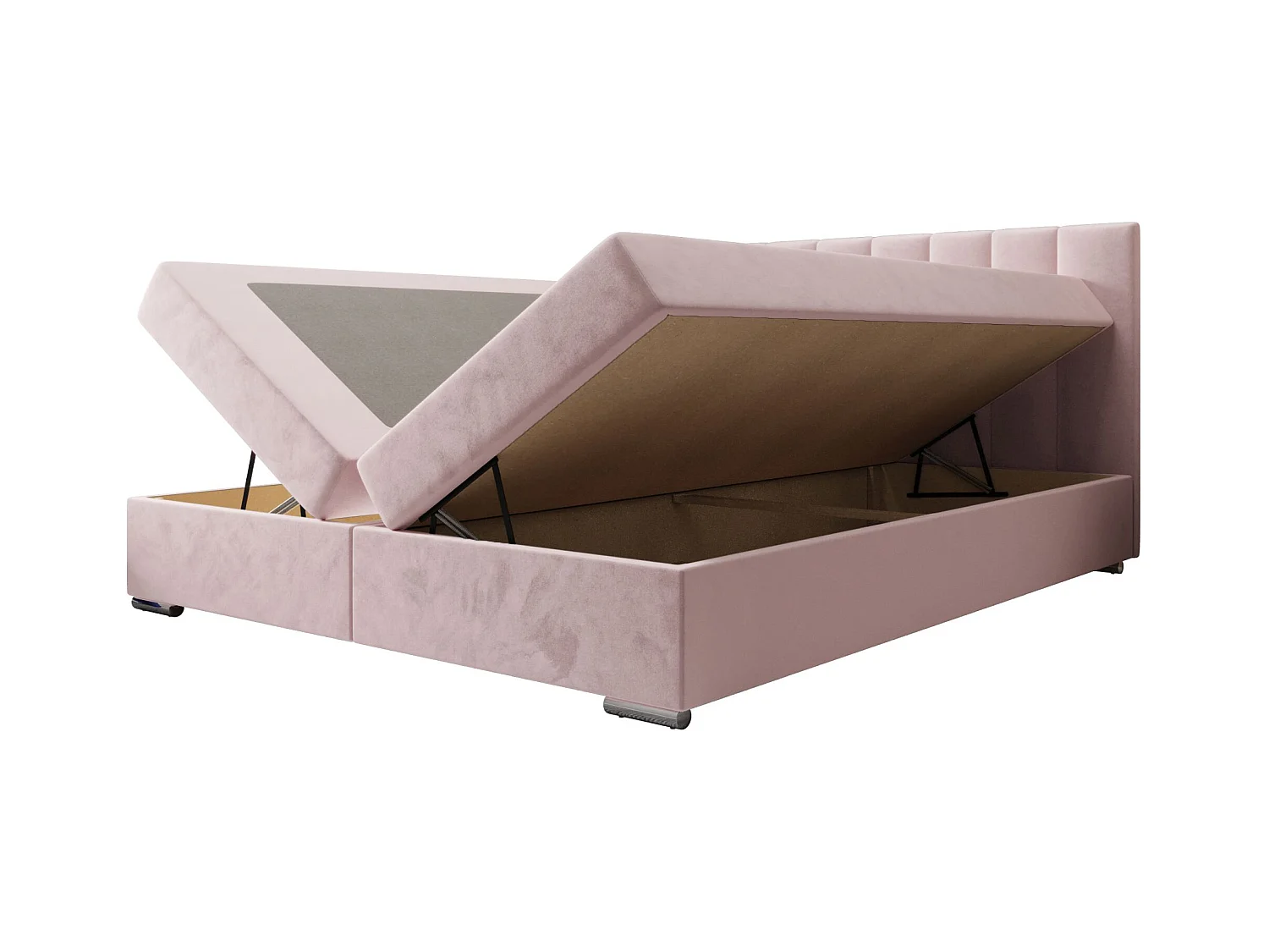 BEDANTE lit à sommier tapissier ZAKO 2 180x200 Itaka 58 Rosa lit litkasten