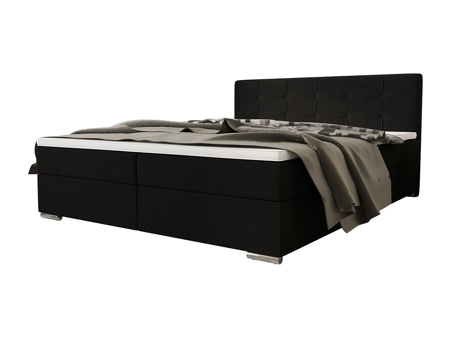 BEDANTE Boxspringbett ZAKO 1 180x200 Cosmic 100 Schwarz Bett Bettkasten Ehebett Hotelbett Topper Matratze Schlafzimmer Stauraum