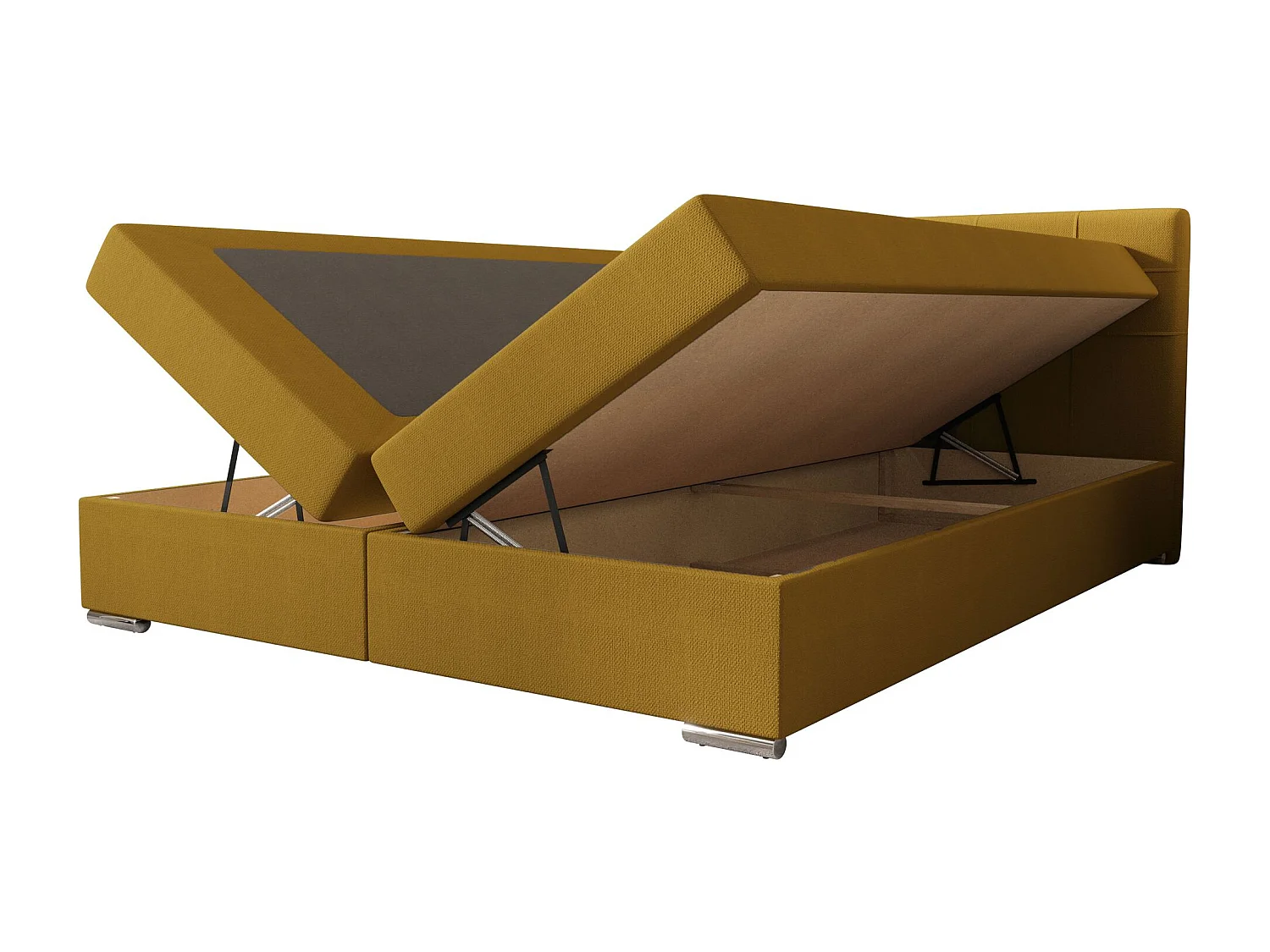 BEDANTE Boxspringbett ZAKO 1 140x200 Cosmic 120 Gelb Bett Bettkasten Ehebett Hotelbett Topper Matratze Schlafzimmer Stauraum