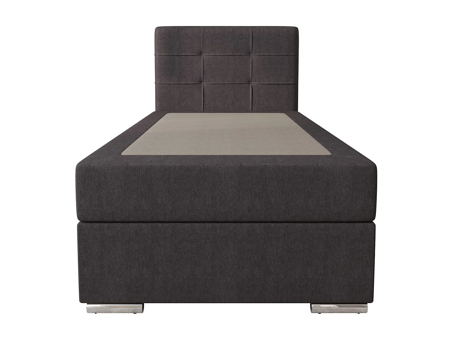 BEDANTE Lit boxspring ZAKO 1 80x200 Cosmic 97 Gris Ouverture à gauche Lit Litkasten