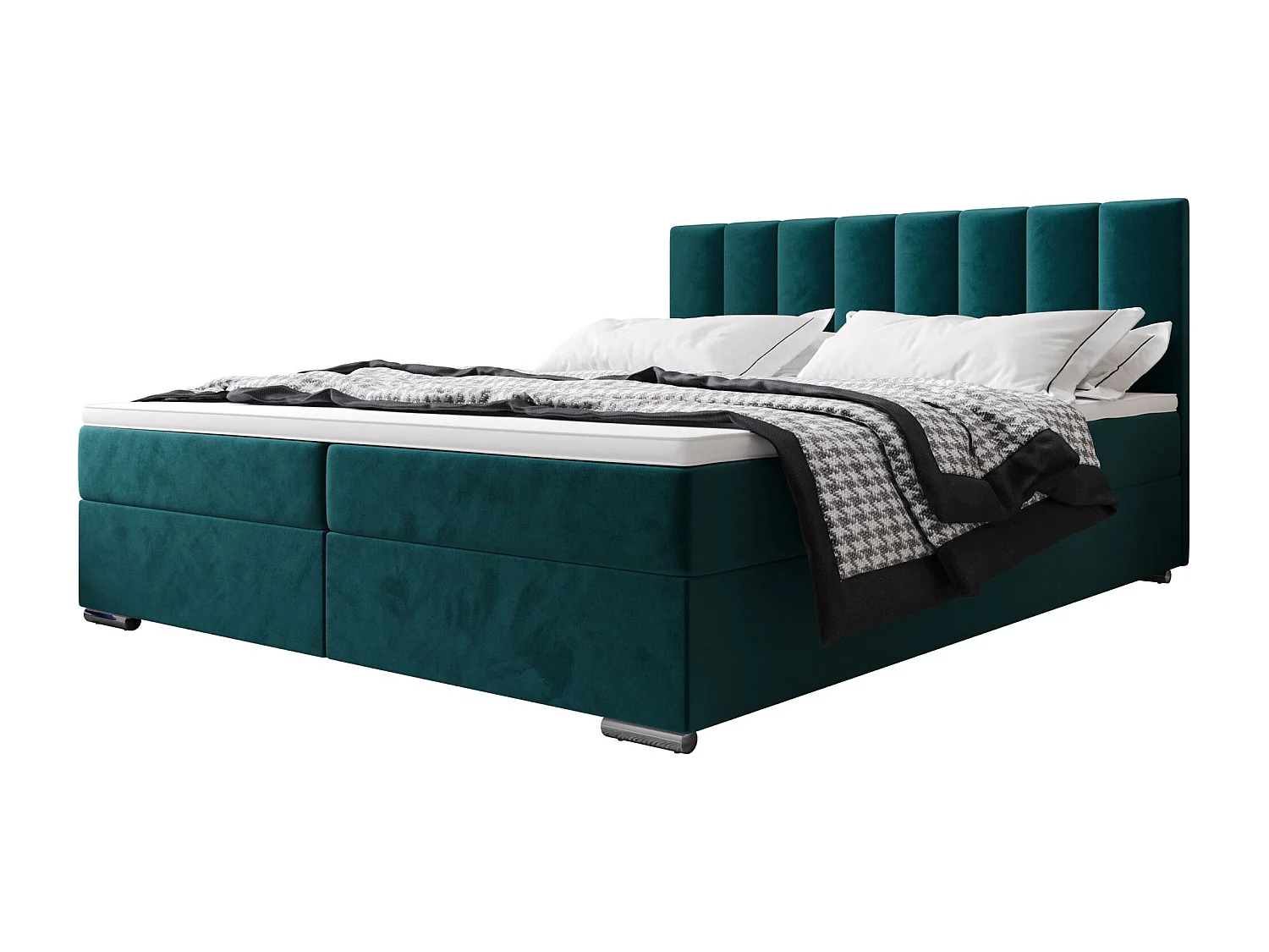 BEDANTE Boxspringbett ZAKO 2 140x200 Itaka 39 Blau Bett Bettkasten Ehebett Hotelbett Topper Matratze Schlafzimmer Stauraum