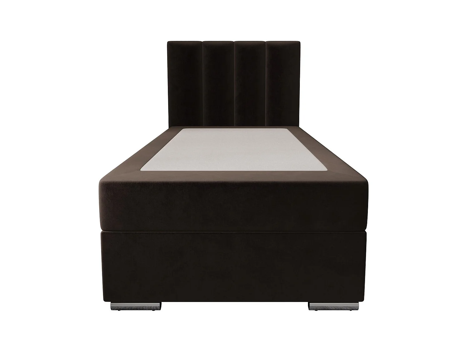 BEDANTE Lit boxspring ZAKO 2 90x200 Itaka 41 Brun foncé Lit Ouverture à droite Lit Litkasten