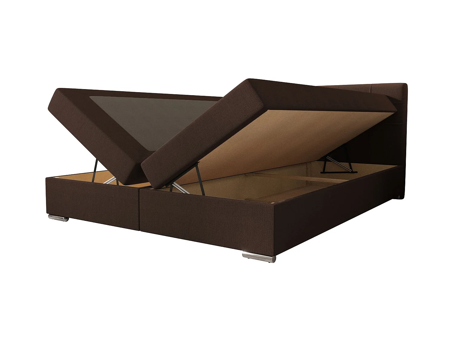 BEDANTE lit à sommier tapissier ZAKO 1 160x200 Cosmic 800 Marron foncé Lit Litkasten