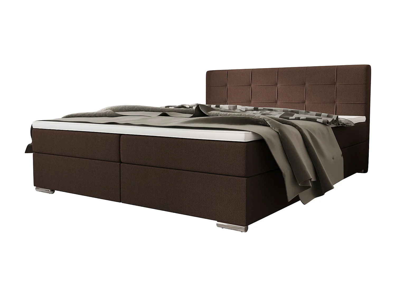 BEDANTE Boxspringbett ZAKO 1 160x200 Cosmic 800 Dunkelbraun Bett Bettkasten Ehebett Hotelbett Topper Matratze Schlafzimmer Stauraum