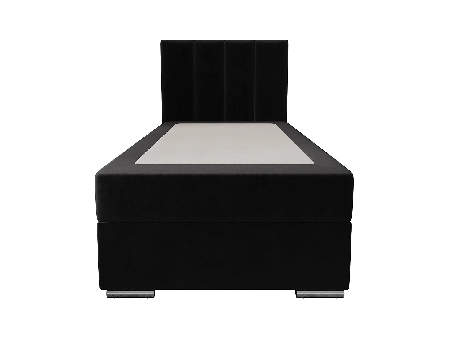 BEDANTE Boxspringbett ZAKO 2 90x200 Itaka 15 Schwarz Bett Rechts Öffnung Bett Bettkasten Einzellbett Hotelbett Topper Matratze Schlafzimmer Stauraum