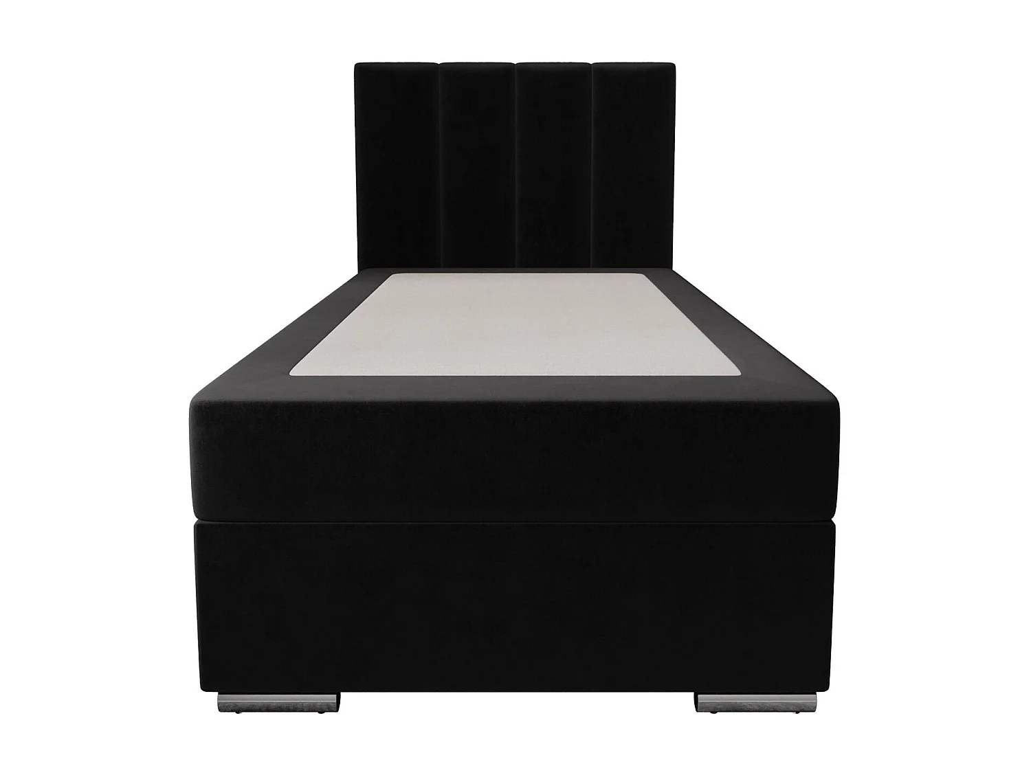 BEDANTE Boxspringbett ZAKO 2 90x200 Itaka 15 Schwarz Bett Rechts Öffnung Bett Bettkasten Einzellbett Hotelbett Topper Matratze Schlafzimmer Stauraum