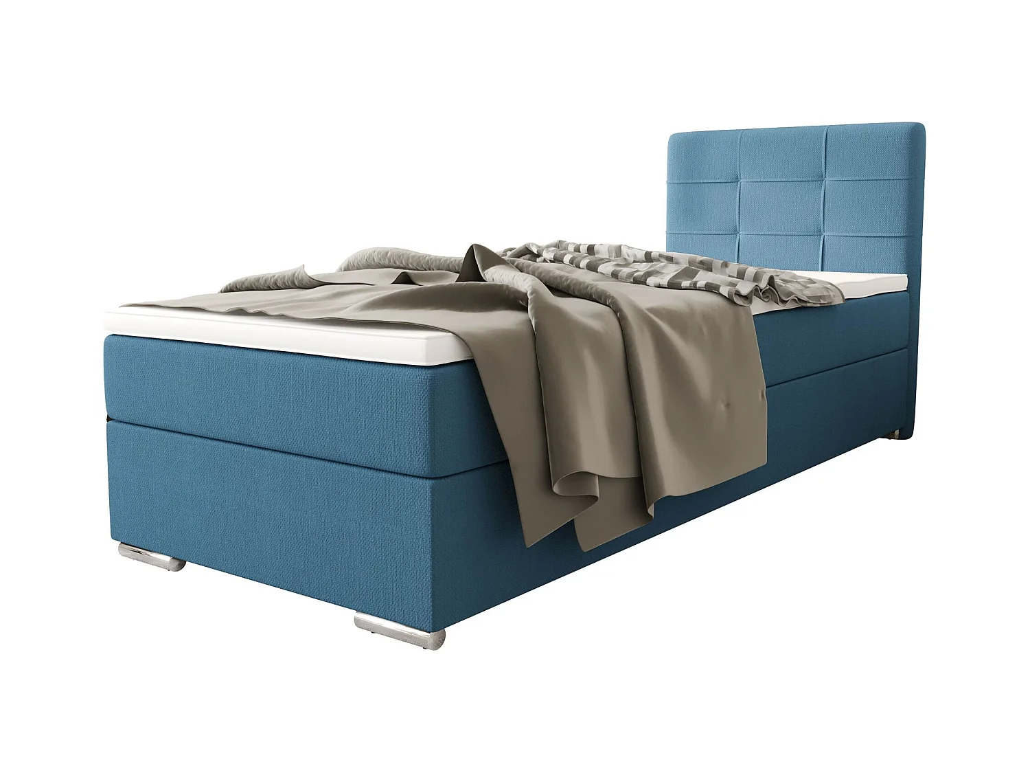 BEDANTE Lit boxspring ZILANO1 80x200 Cosmic 5 Vert Ouverture à gauche Lit Litkasten Lit simple Lit d'hôtel Surmatelas Matelas Chambre à coucher Espace de rangement