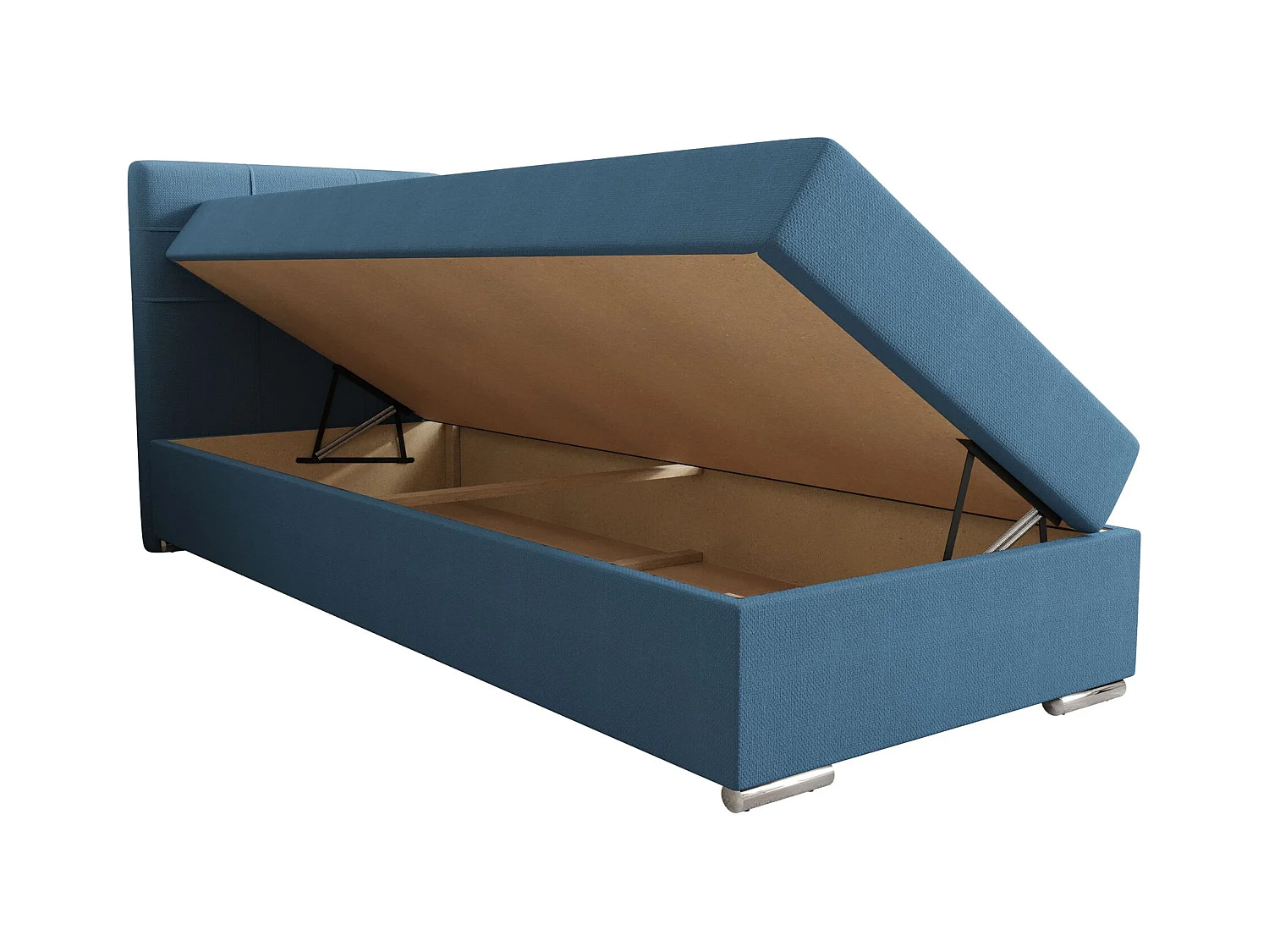 BEDANTE Lit boxspring ZILANO1 80x200 Cosmic 5 Vert Ouverture à gauche Lit Litkasten Lit simple Lit d'hôtel Surmatelas Matelas Chambre à coucher Espace de rangement