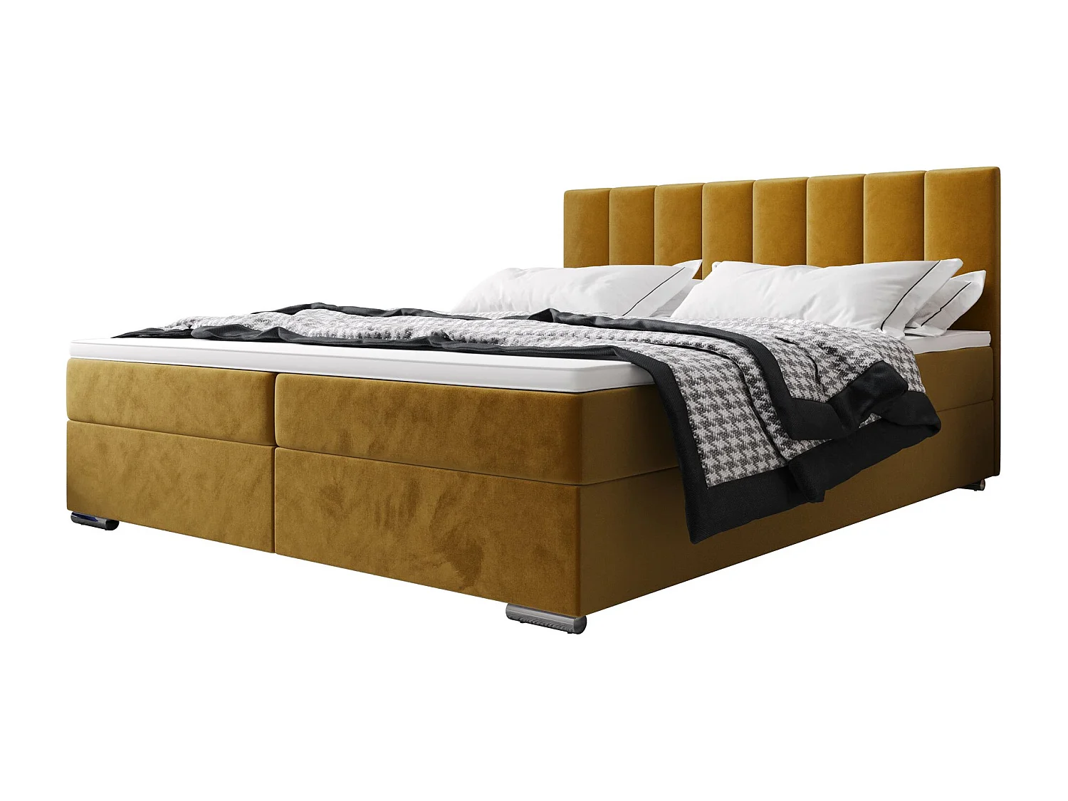 BEDANTE Boxspringbett ZAKO 2 160x200 Itaka 33 Orange Bett Bettkasten Ehebett Hotelbett Topper Matratze Schlafzimmer Stauraum