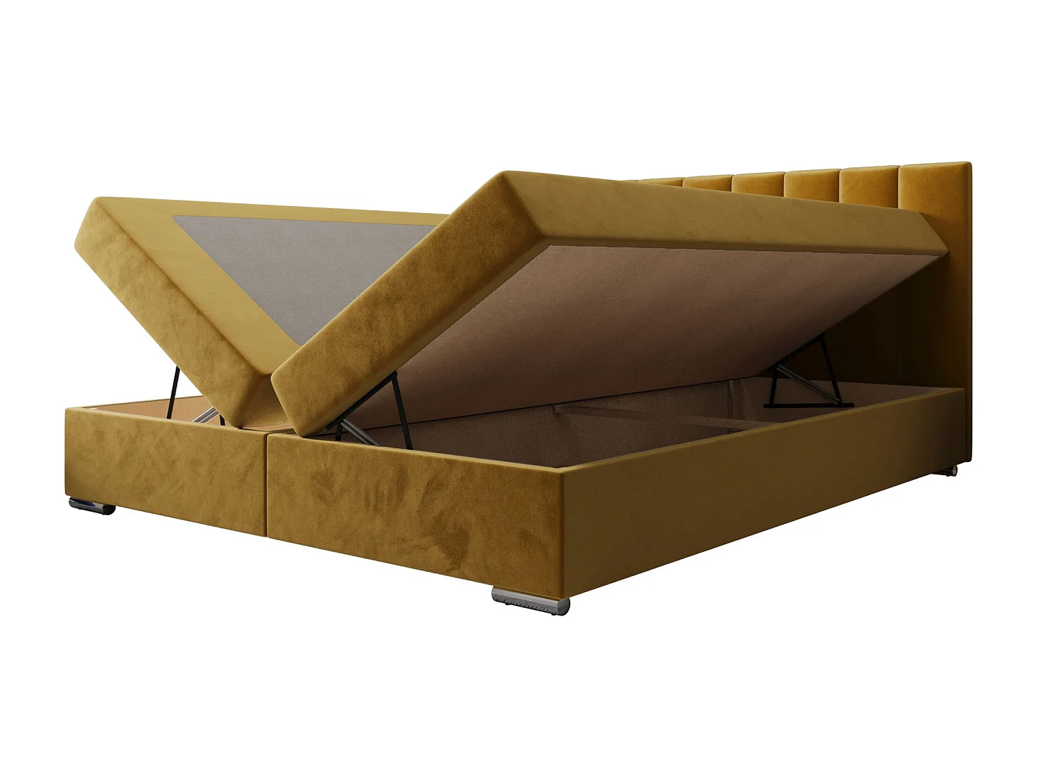 BEDANTE Boxspringbett ZAKO 2 160x200 Itaka 33 Orange Bett Bettkasten Ehebett Hotelbett Topper Matratze Schlafzimmer Stauraum