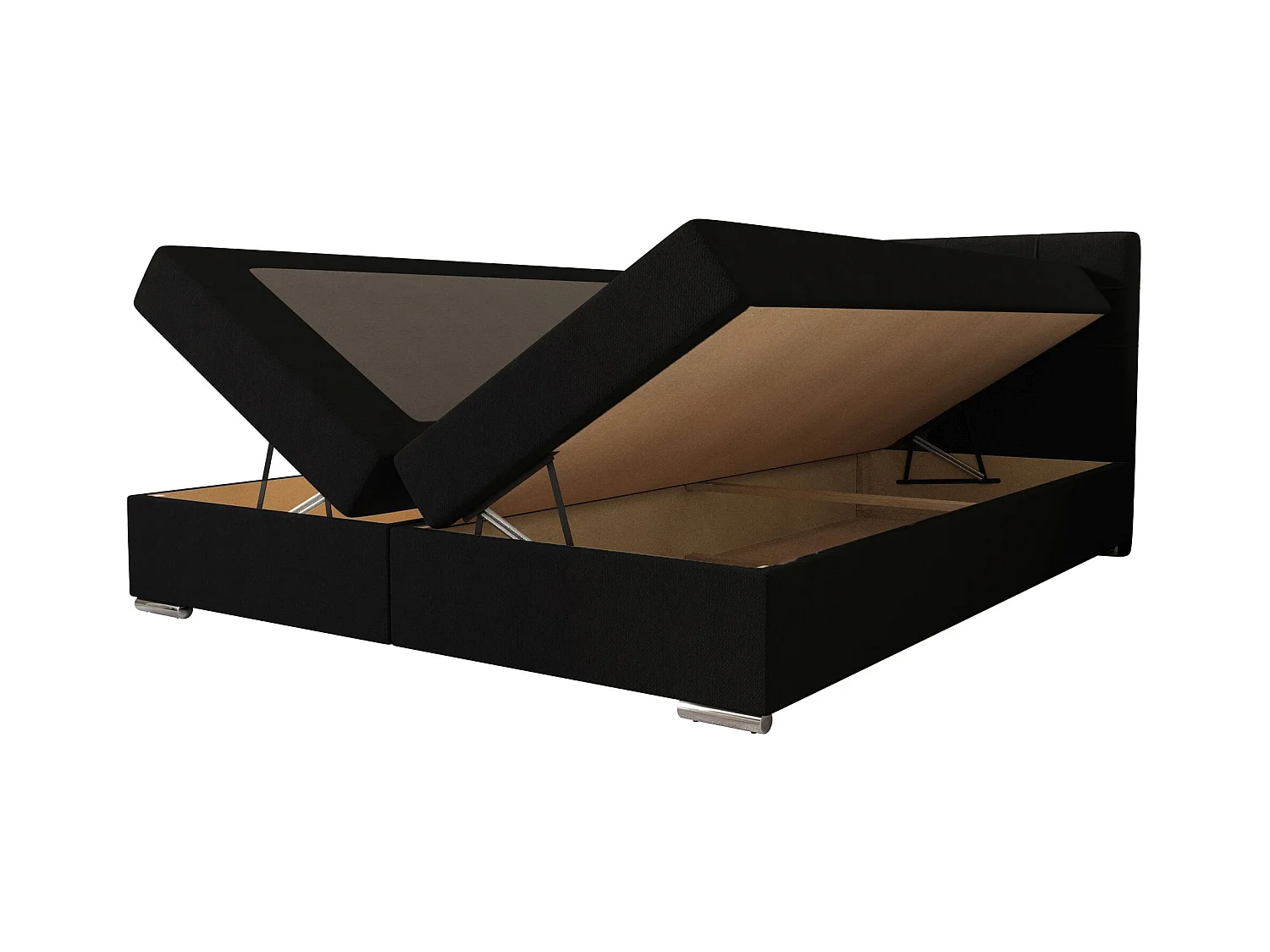 BEDANTE lit à sommier tapissier ZAKO 1 160x200 Cosmic 100 Noir Lit Litkasten