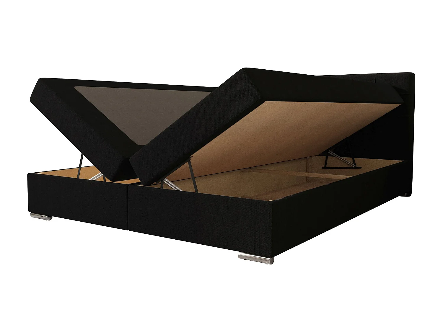 BEDANTE Boxspringbett ZAKO 1 160x200 Cosmic 100 Schwarz Bett Bettkasten Ehebett Hotelbett Topper Matratze Schlafzimmer Stauraum