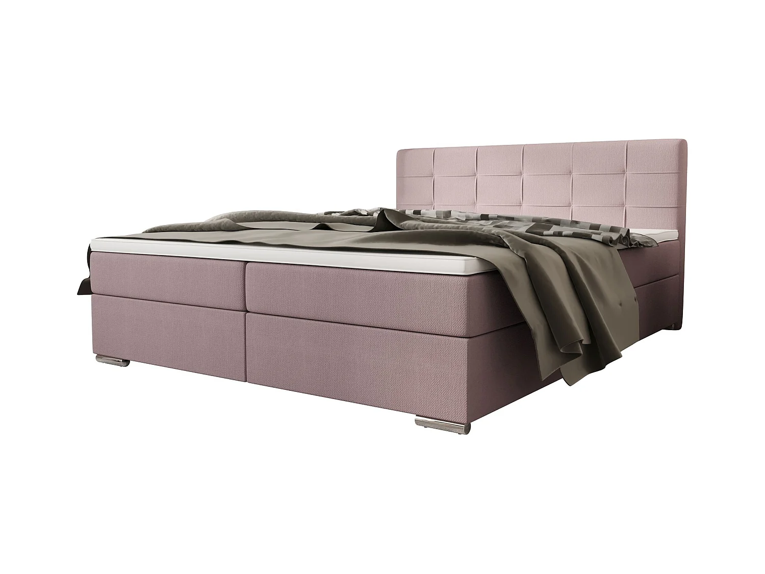 BEDANTE lit à sommier tapissier ZAKO 1 140x200 Cosmic 14 Rose Lit Litkasten