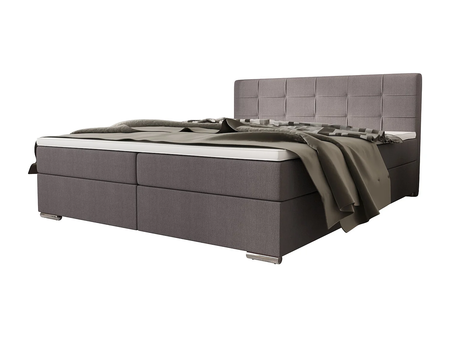 BEDANTE Boxspringbett ZAKO 1 140x200 Cosmic 160 Hellgrau Bett Bettkasten Ehebett Hotelbett Topper Matratze Schlafzimmer Stauraum
