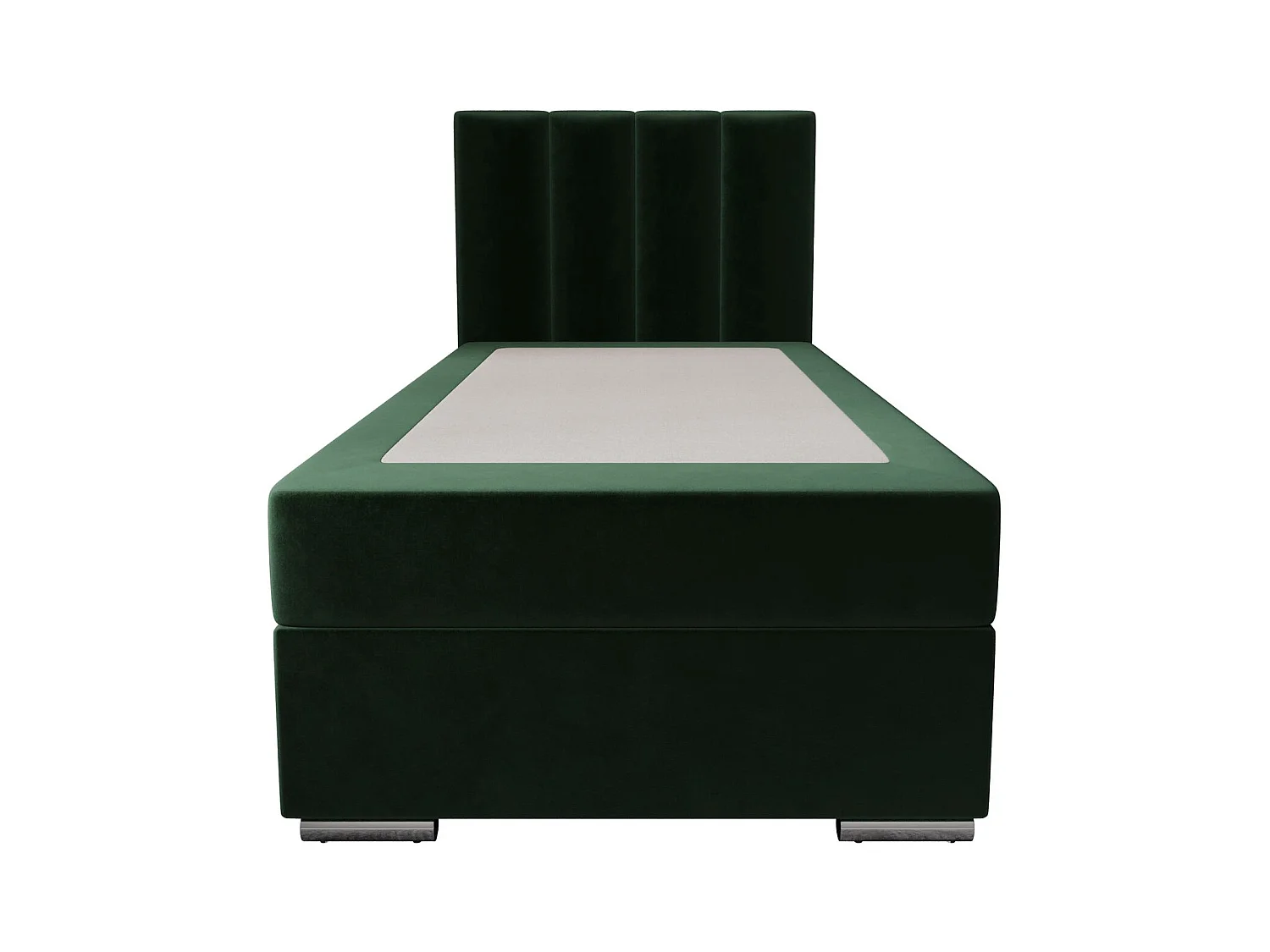 BEDANTE Lit boxspring ZILANO2 80x200 Itaka 10 Vert foncé Lit Ouverture à droite Lit Litkasten Lit simple Lit d'hôtel Surmatelas Matelas Rangement chambre