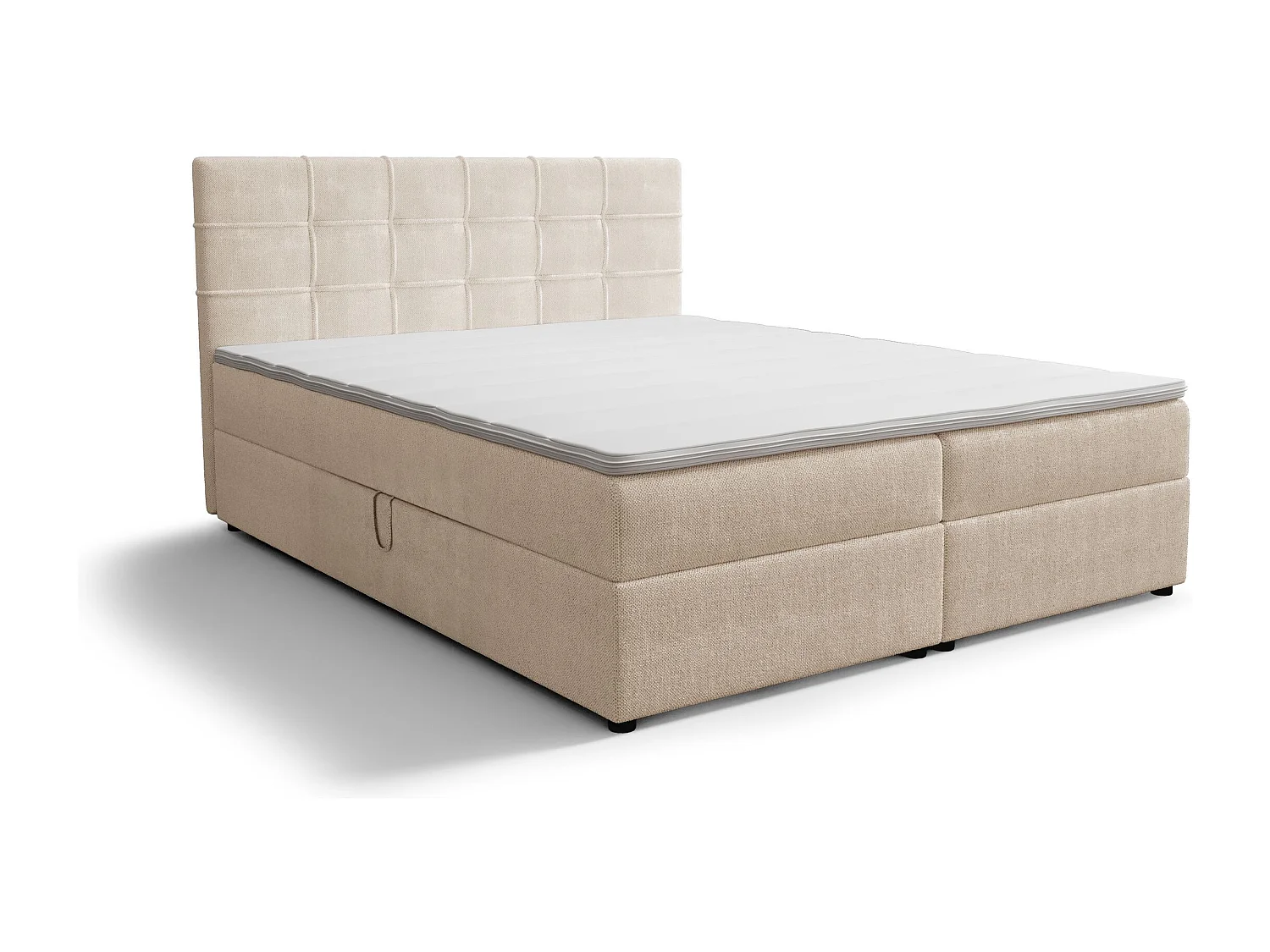 BEDANTE Boxspringbett KIDA 180x200 Curio 09 Ecru Bett Bettkasten Ehebett Hotelbett Schlafzimmer Topper Matratze Stauraum