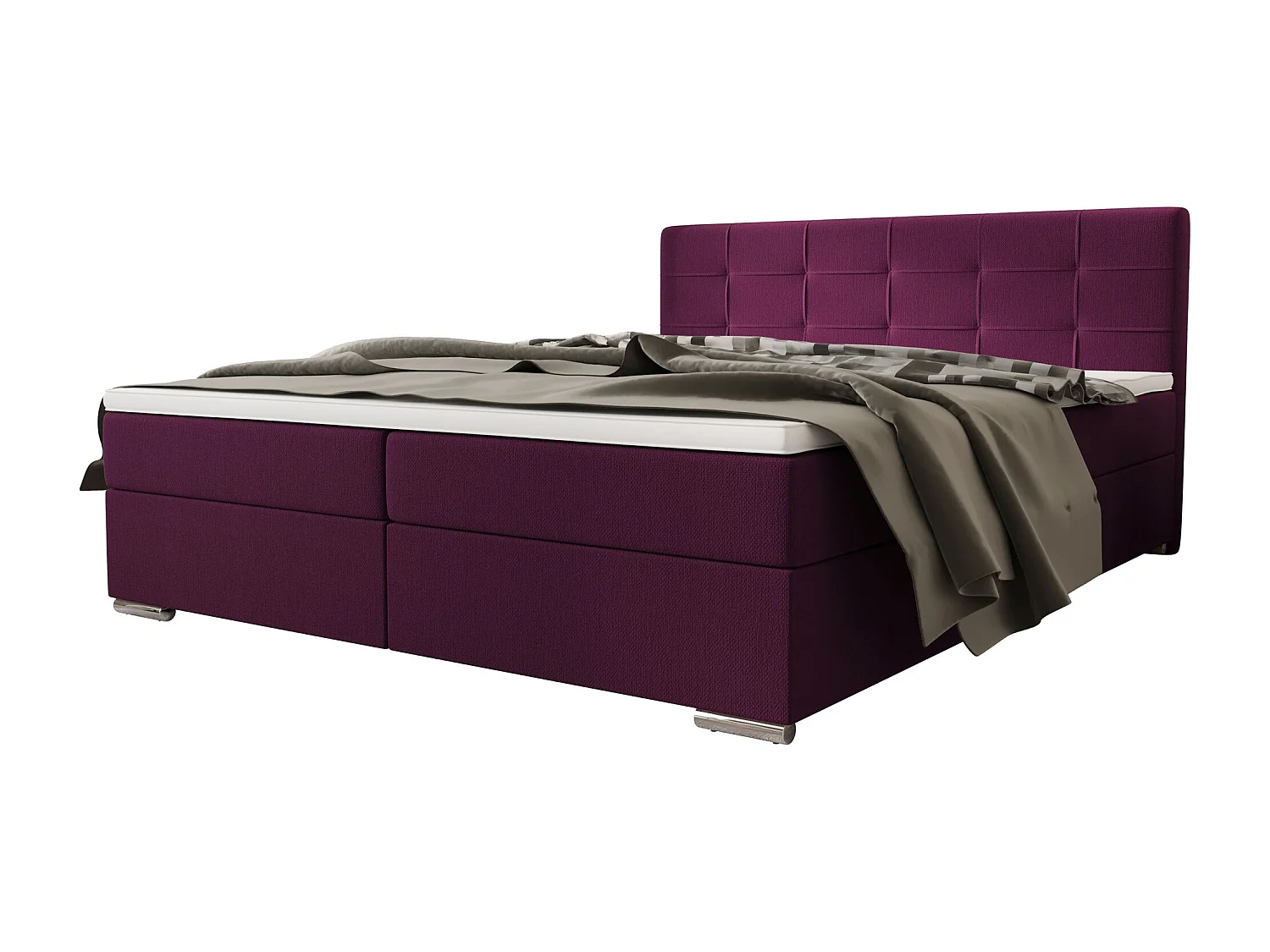 BEDANTE Boxspringbett ZAKO 1 140x200 Cosmic 110 Violett Bett Bettkasten Ehebett Hotelbett Topper Matratze Schlafzimmer Stauraum