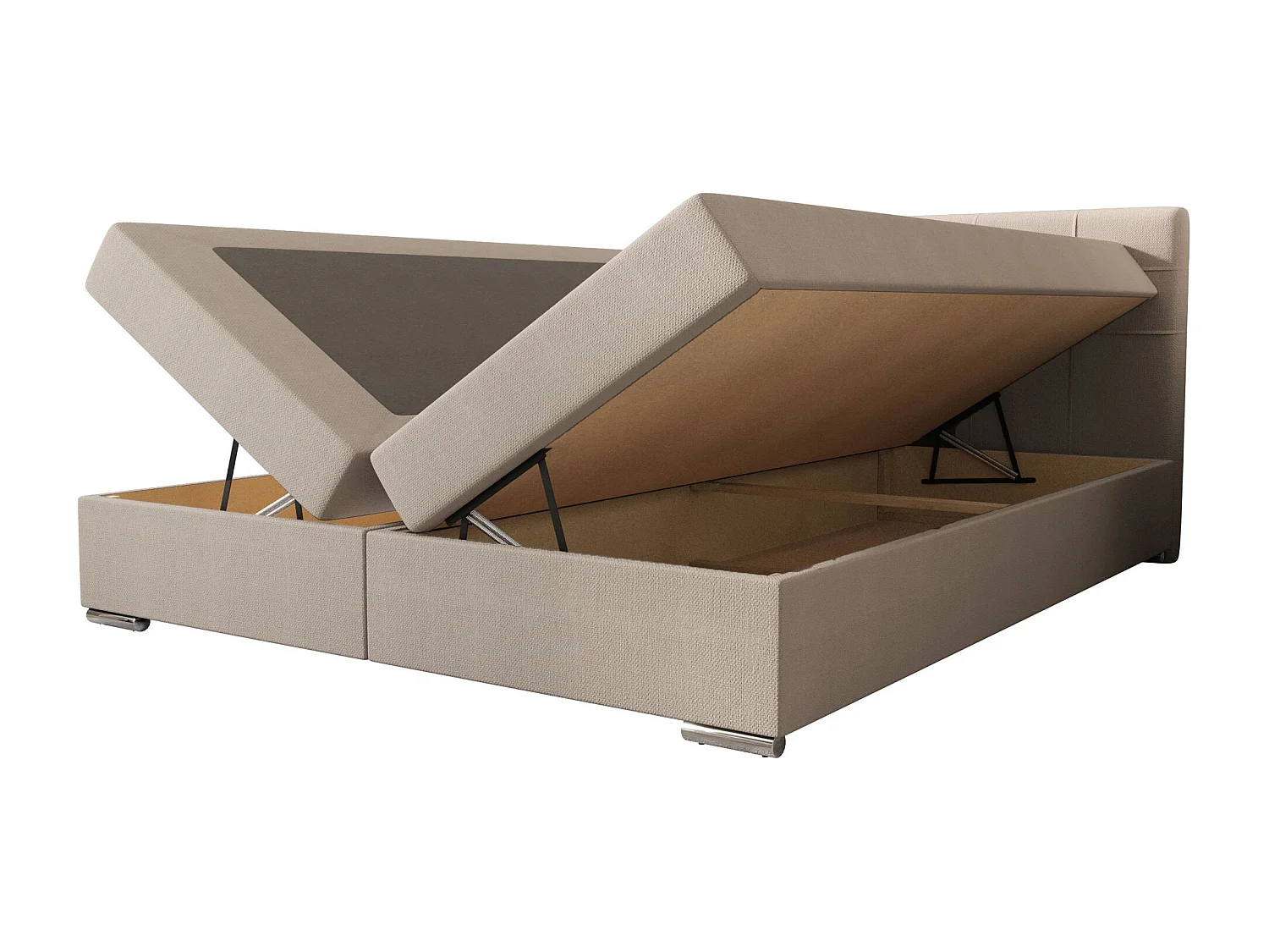 BEDANTE Boxspringbett ZAKO 1 180x200 Cosmic 10 Beige Bett Bettkasten Ehebett Hotelbett Topper Matratze Schlafzimmer Stauraum