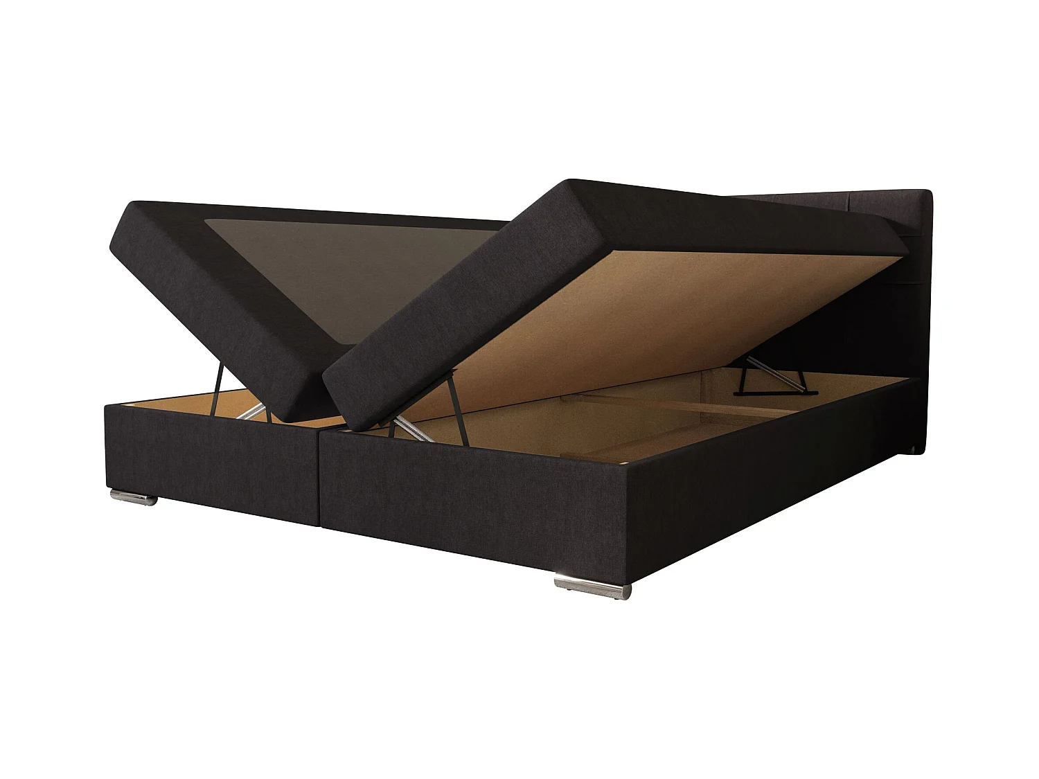 BEDANTE lit à sommier tapissier ZAKO 1 160x200 Cosmic 97 Gris foncé Lit Litkasten