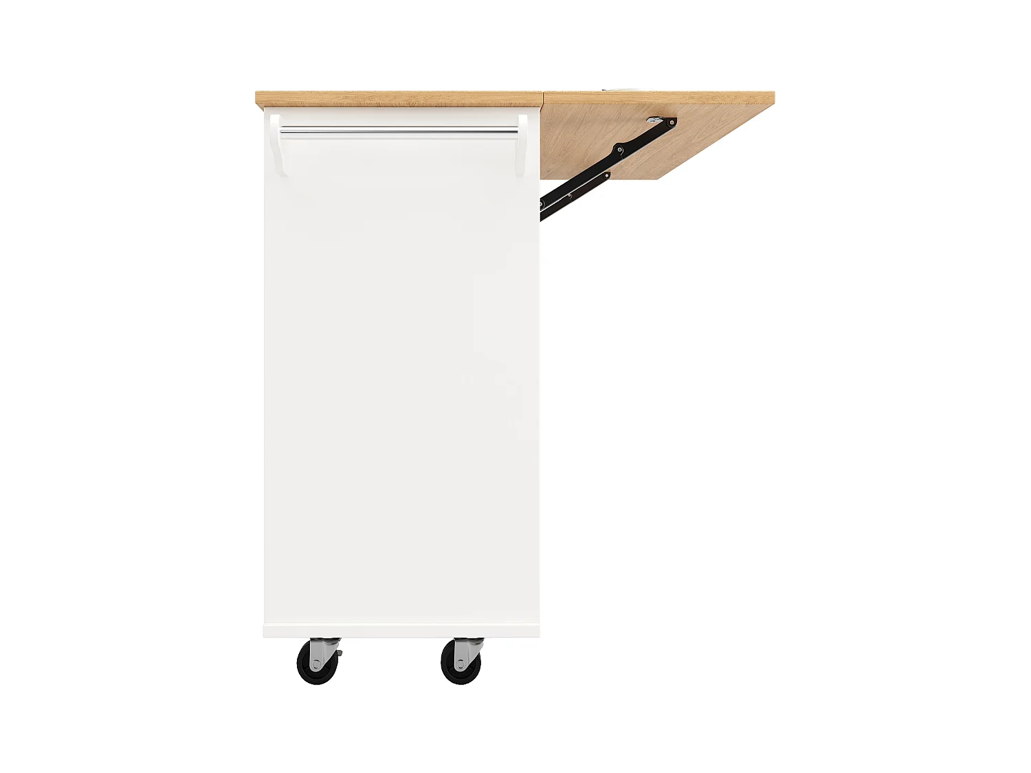 Desserte de cuisine 120x(42-76)x91.5 cm 1 porte et 2 tiroirs Îlot de cuisine avec plateau extensible  - blanc