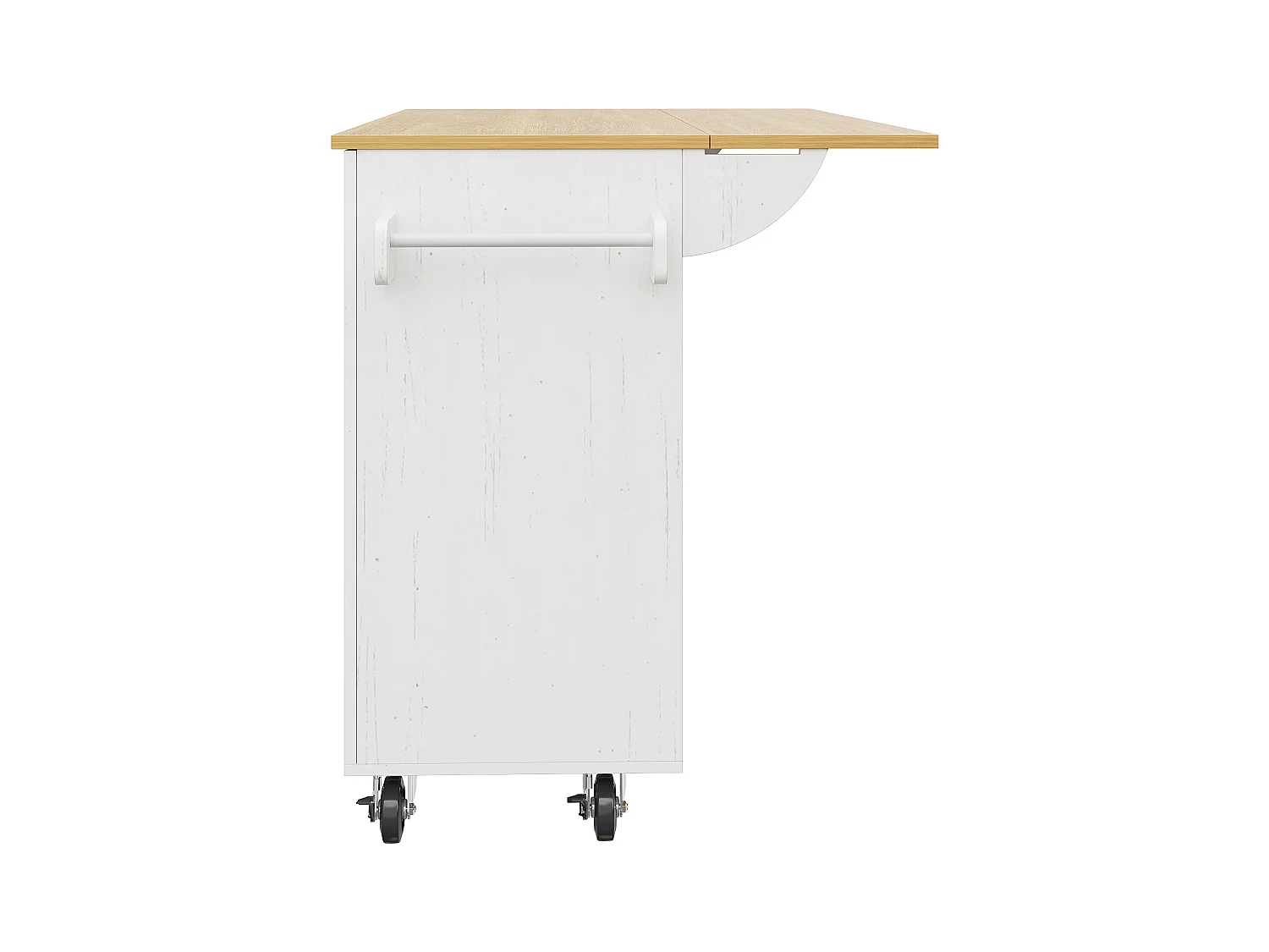 Desserte de cuisine 135x(46-74)x90.8 cm 2 portes et 3 tiroirs Îlot de cuisine avec plateau extensible  - blanc