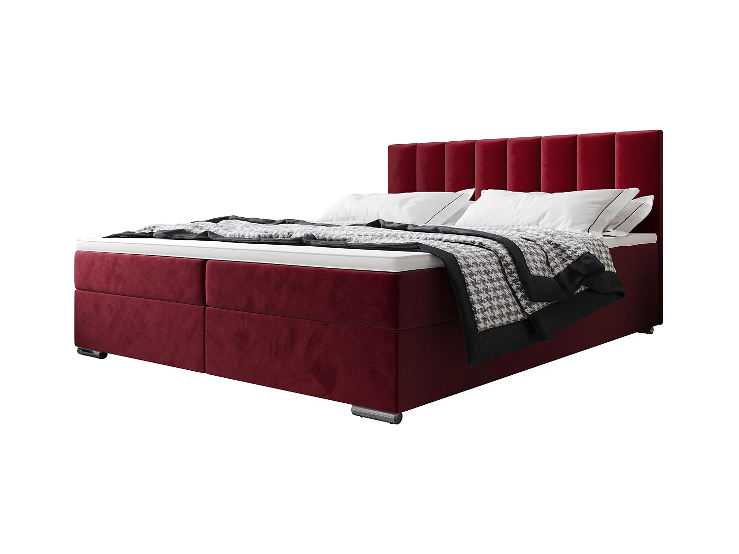 BEDANTE Boxspringbett ZILANO2 160x200 Itaka 34 Rot bed bedkasten tweepersoonsbed hotelbed topper matras slaapkamer opbergruimte