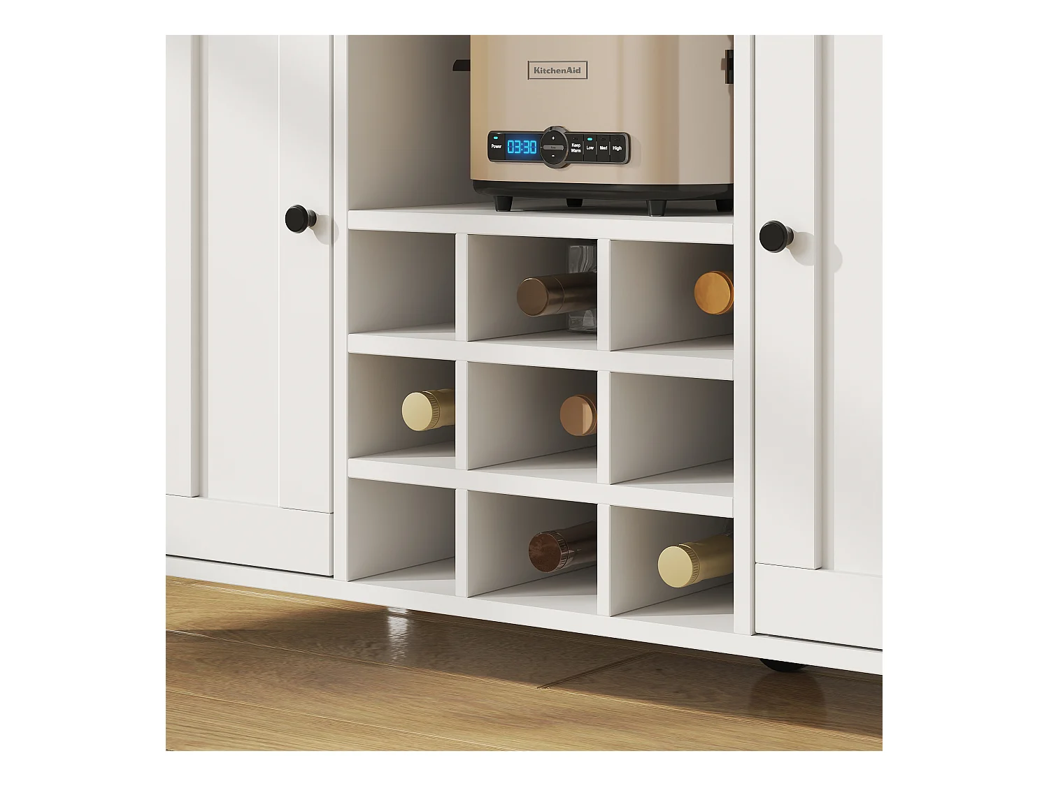 Desserte de cuisine mobile 2 portes et 3 tiroirs Îlot de cuisine avec plateau extensible 124x(40-65)x91.5 cm - blanc
