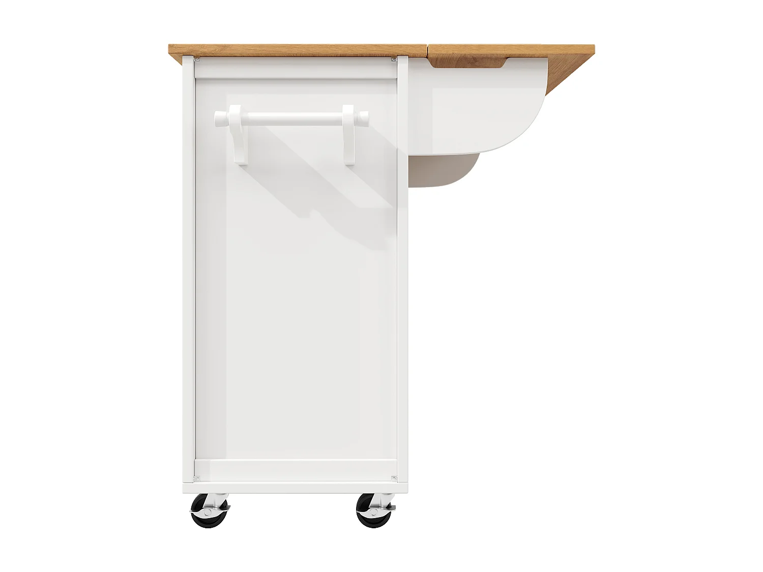 Desserte de cuisine 137.9x(40-73)x92.5 cm 2 portes et 4 tiroirs Îlot de cuisine avec plateau extensible - blanc