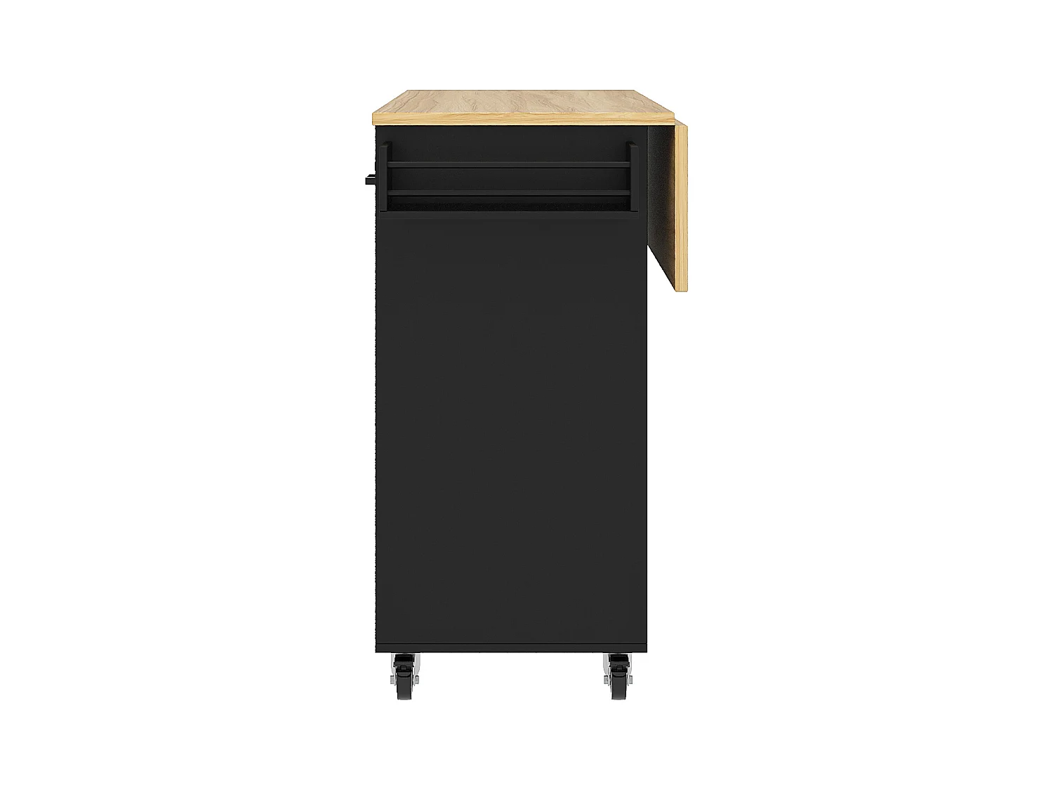 Desserte de cuisine mobile 2 portes et 3 tiroirs Îlot de cuisine avec plateau extensible 124x(40-65)x91.5 cm - noir