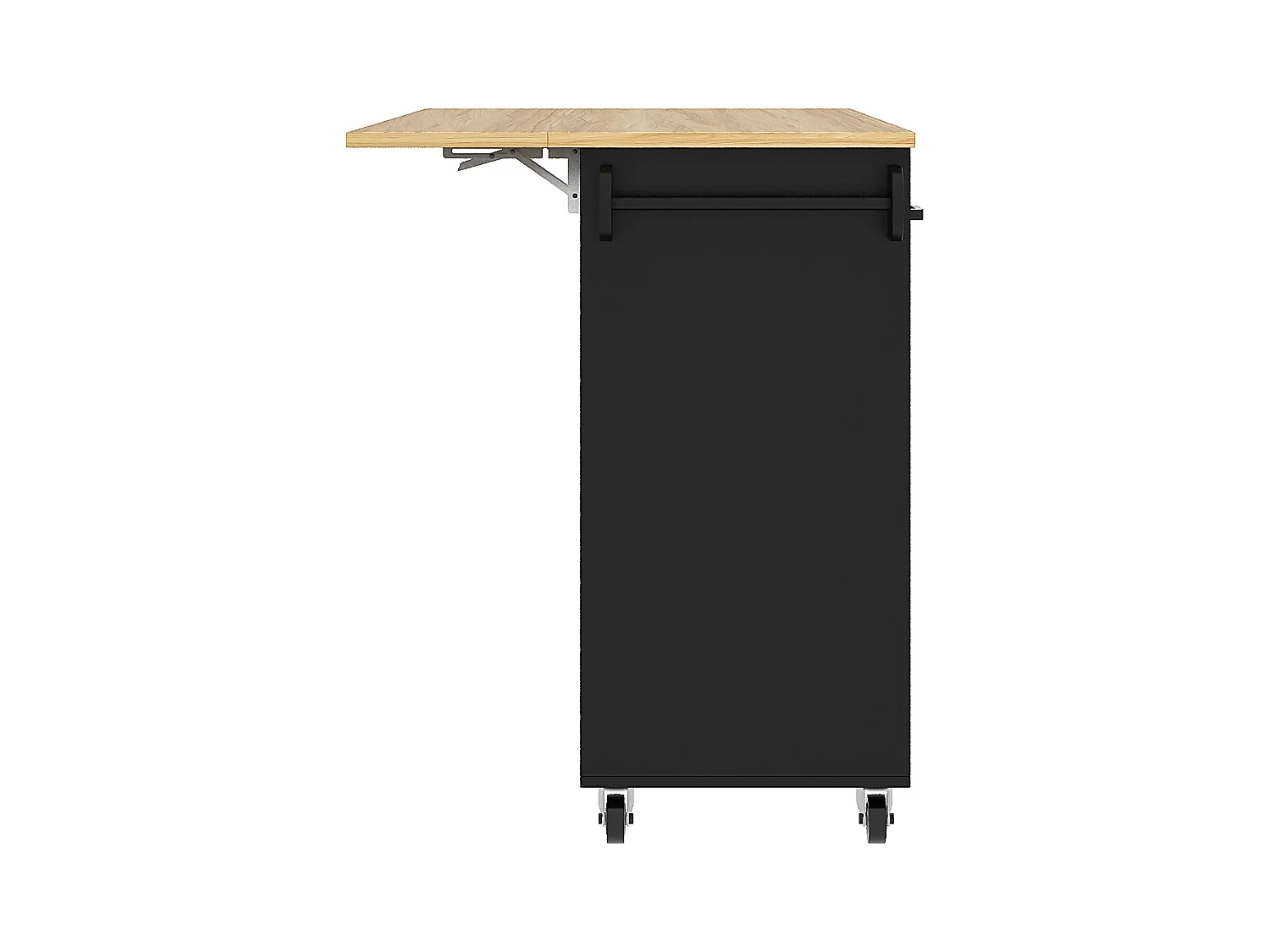 Desserte de cuisine mobile 2 portes et 3 tiroirs Îlot de cuisine avec plateau extensible 124x(40-65)x91.5 cm - noir