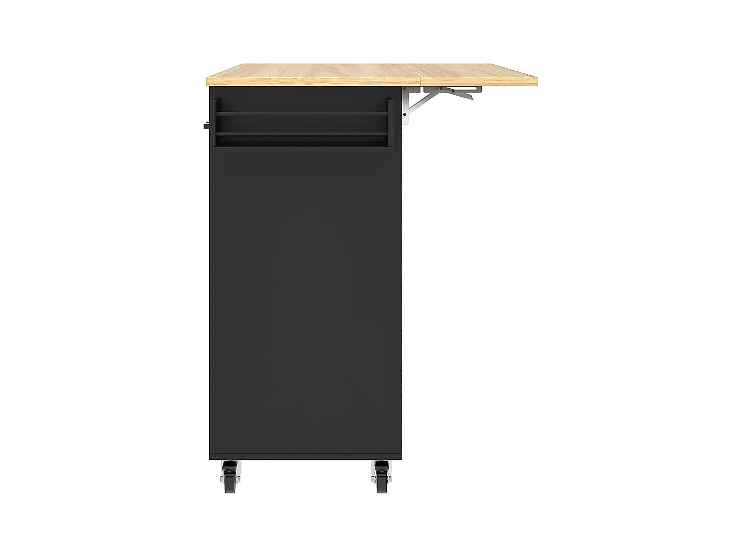 Desserte de cuisine mobile 2 portes et 3 tiroirs Îlot de cuisine avec plateau extensible 124x(40-65)x91.5 cm - noir