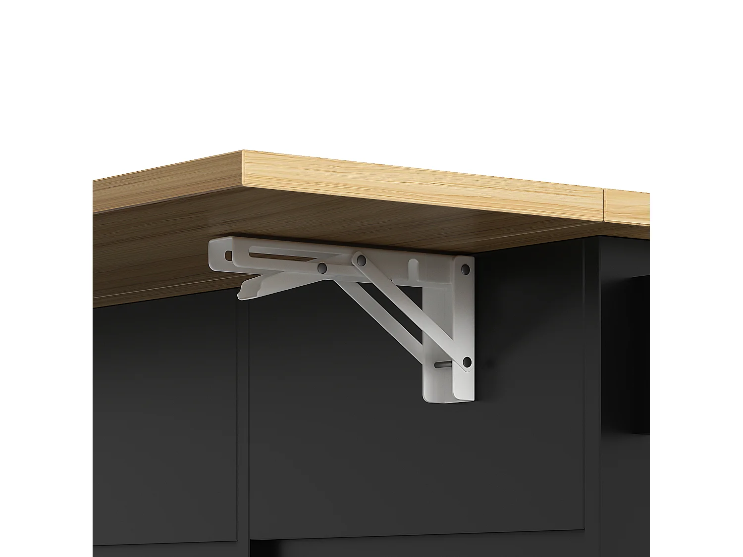 Desserte de cuisine 124x(40-65)x91.5 cm 2 portes et 3 tiroirs Îlot de cuisine avec plateau extensible - noir