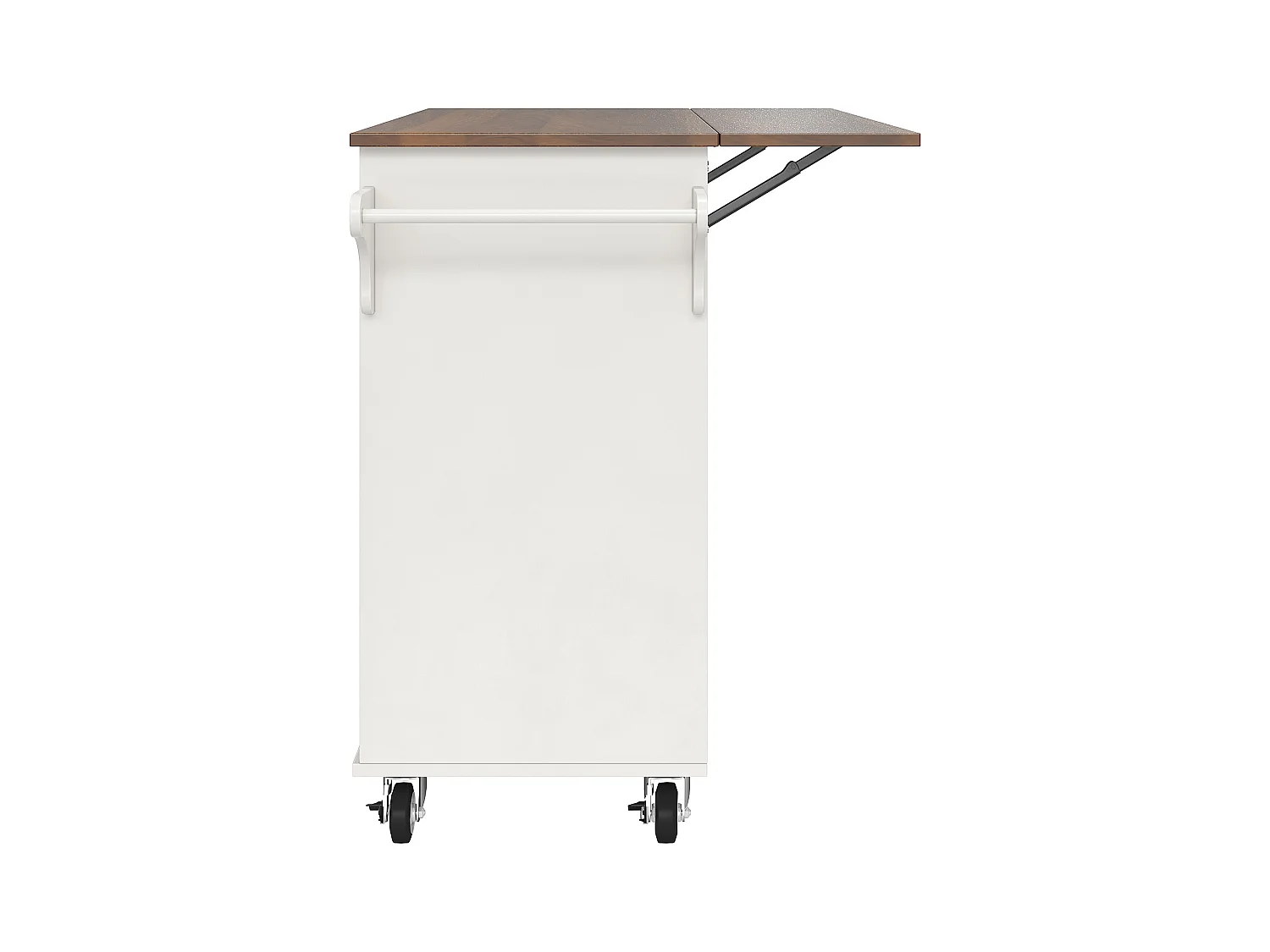 Desserte de cuisine 128x(46-71)x93 cm 2 portes et 2 tiroirs Îlot de cuisine avec plateau extensible - blanc