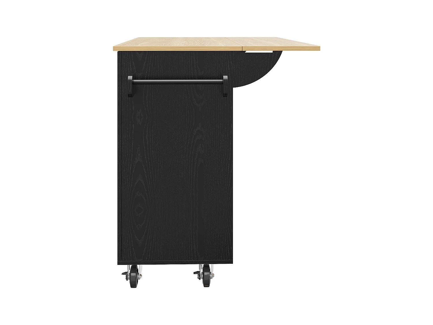 Desserte de cuisine mobile 2 portes et 3 tiroirs Îlot de cuisine avec plateau extensible 135x(46-74)x90.8 cm - noir